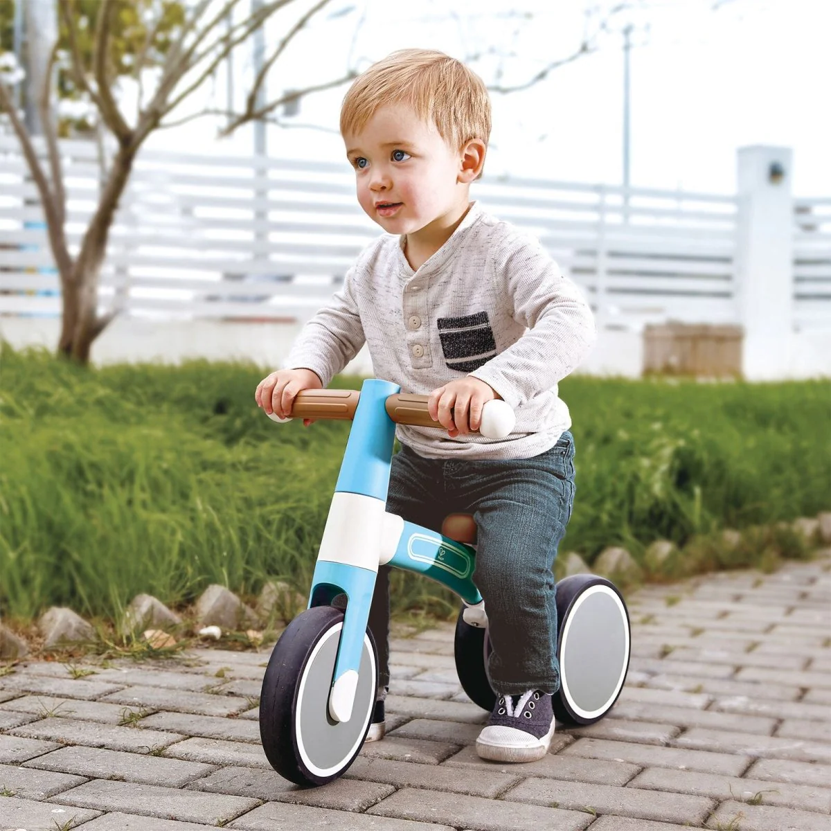 Hape First Ride Toddler Balance Bike, Blue - Image 6