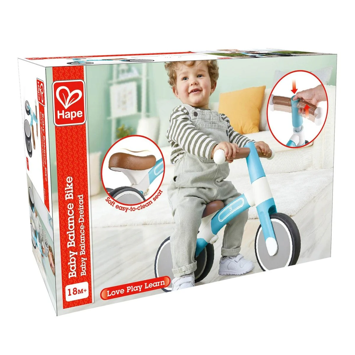 Hape First Ride Toddler Balance Bike, Blue - Image 8