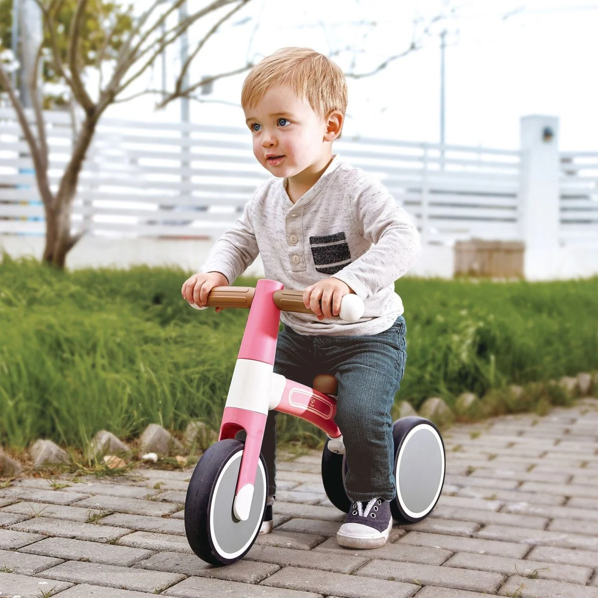 Hape First Ride Toddler Balance Bike, Pink - Image 2