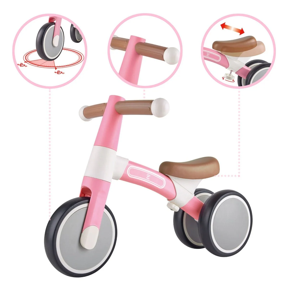 Hape First Ride Toddler Balance Bike, Pink - Image 6