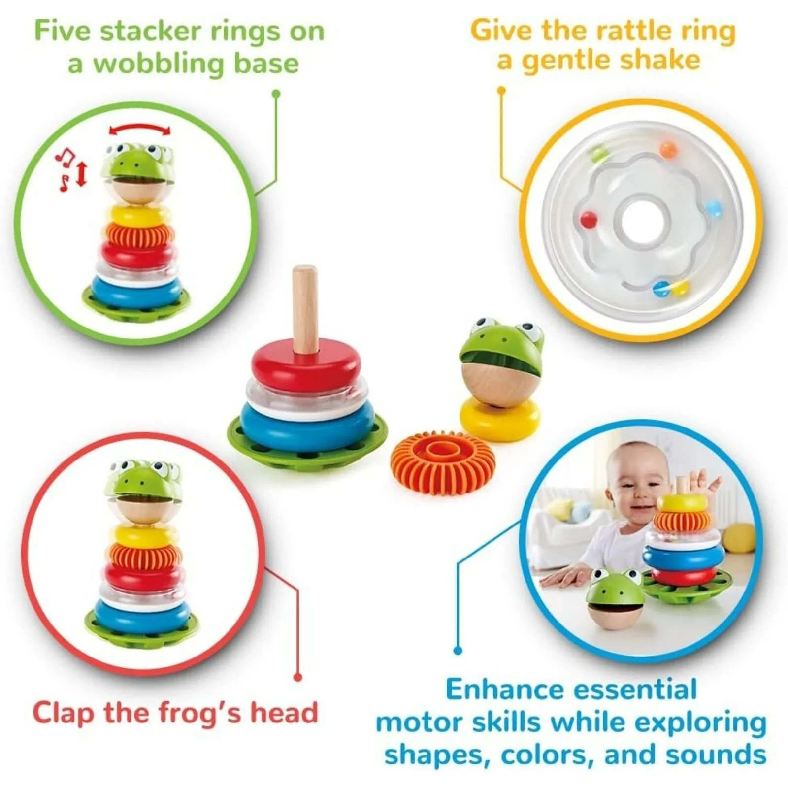 Hape Mr Frog Stacking Rings - Image 5
