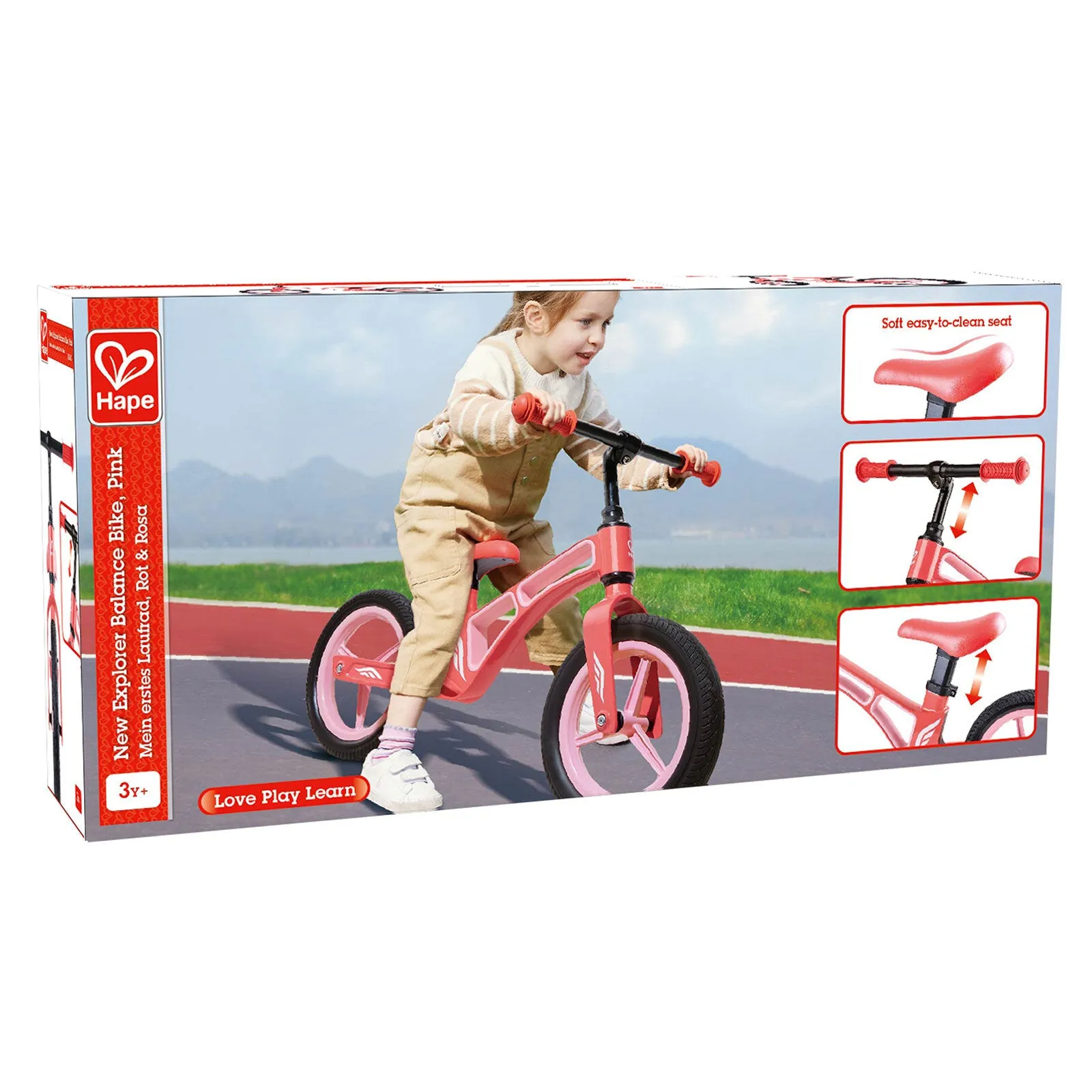 Hape New Explorer Kids Balance Bike, Pink - Image 5