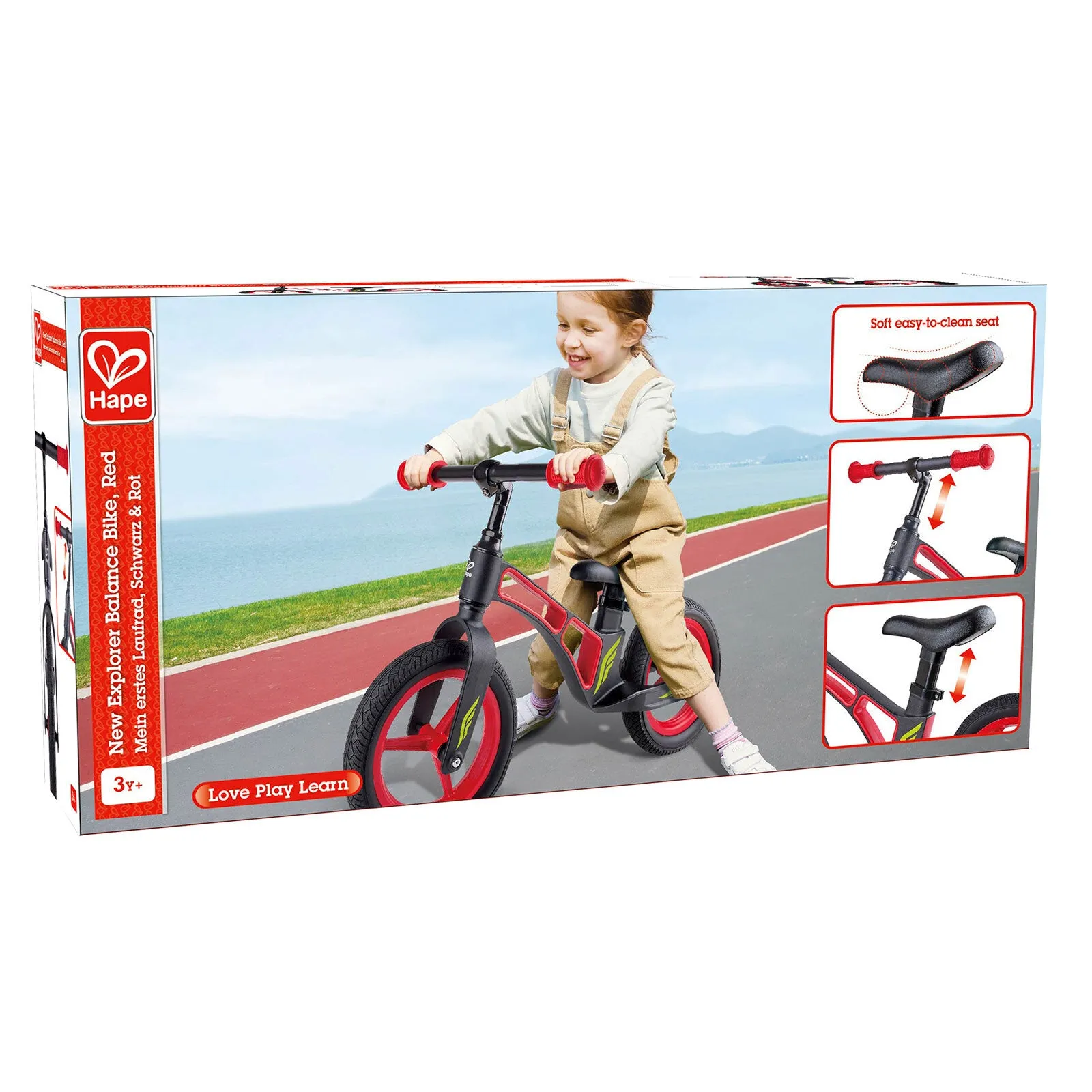 Hape New Explorer Kids Balance Bike, Red - Image 6
