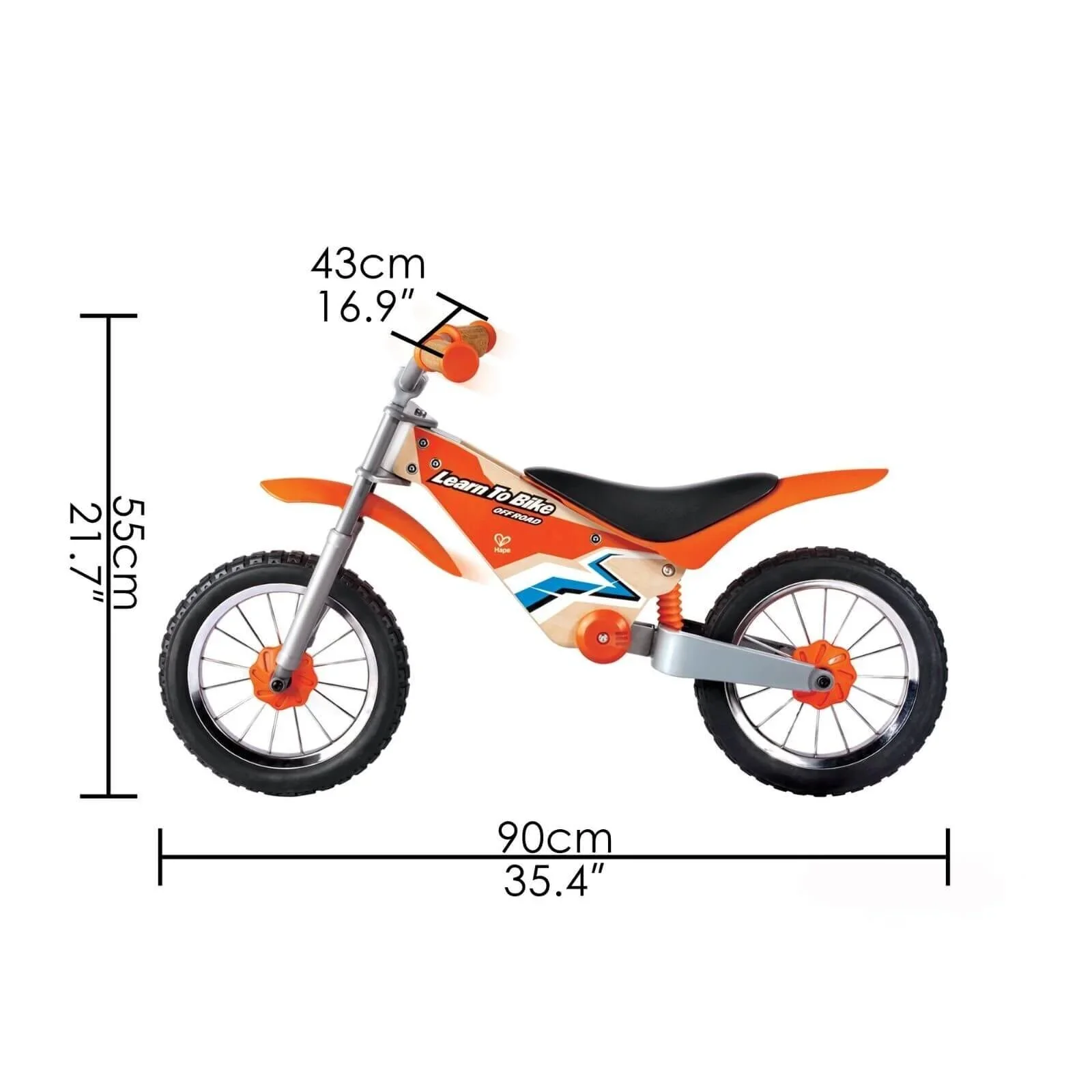 Hape Off Road Kids Balance Bike - Orange - Image 4