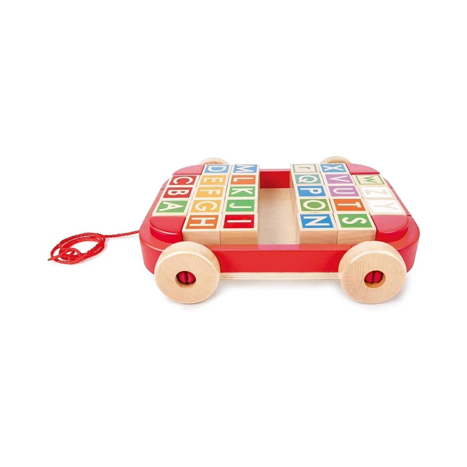 Hape Pull Along Cart with Stacking Blocks - Image 4