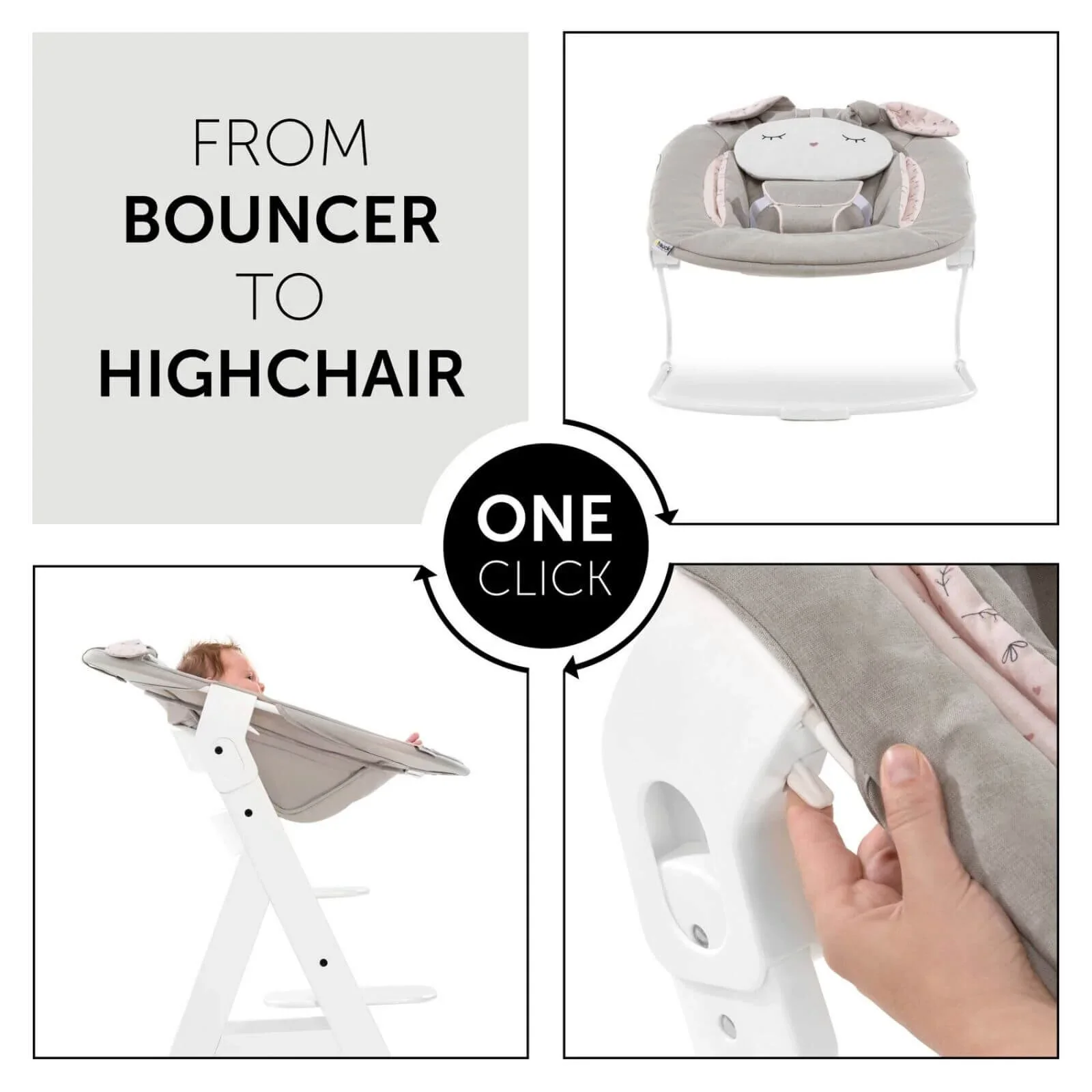 Hauck Alpha Bouncer 2-in-1 - Beige Bloom - Image 5
