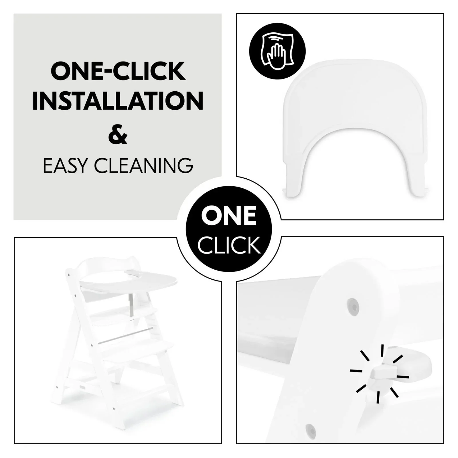 Hauck Alpha Click Tray - White - Image 4