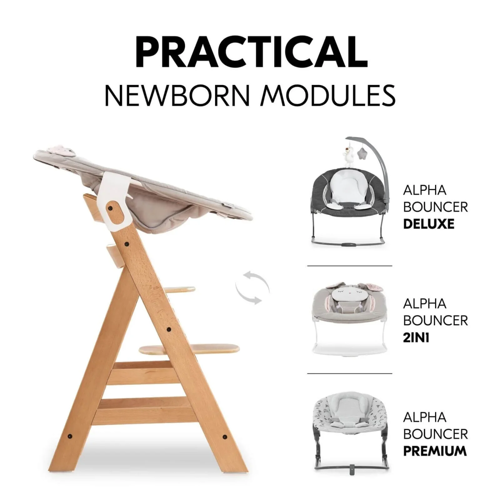 Hauck Alpha+ Wooden Highchair - Natural - Image 5