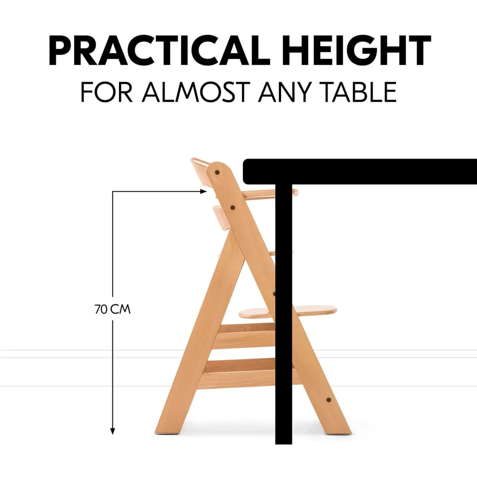 Hauck Alpha+ Wooden Highchair - Natural - Image 7