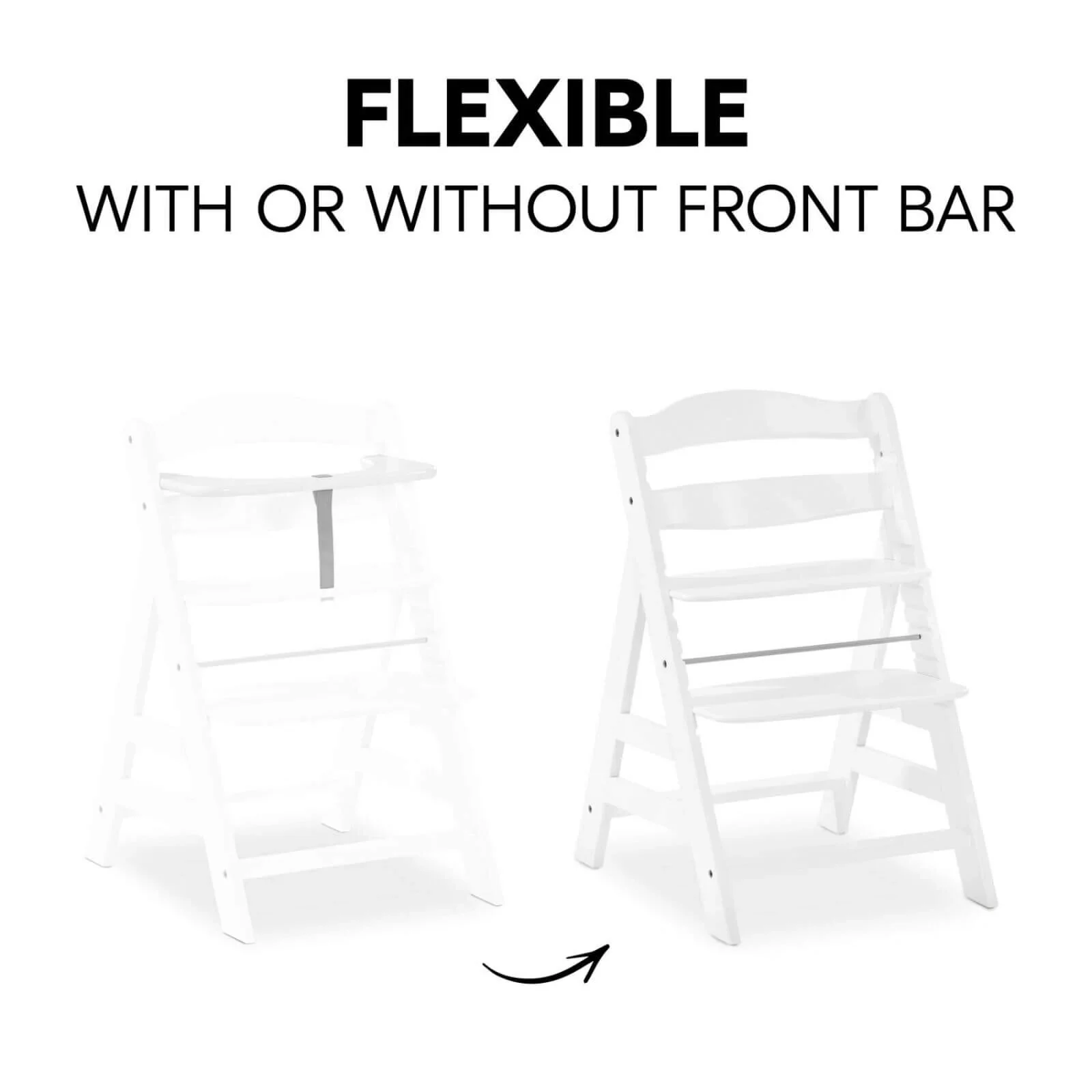 Hauck Alpha+ Wooden Highchair - White - Image 4