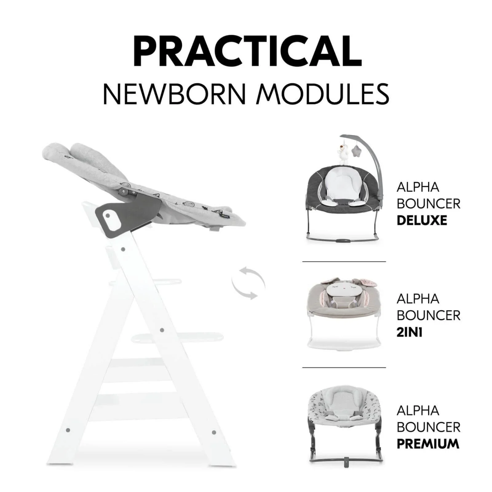 Hauck Alpha+ Wooden Highchair - White - Image 5
