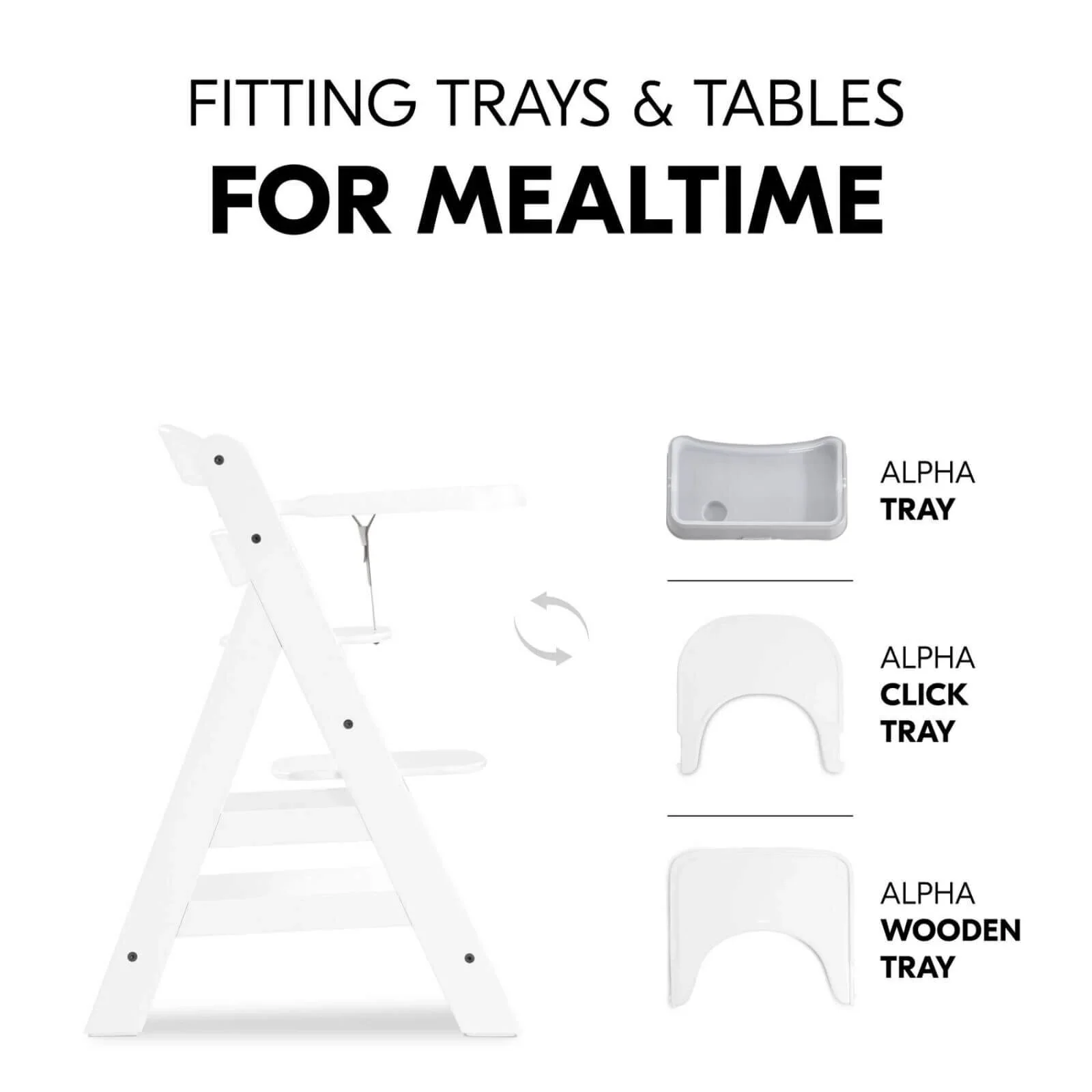 Hauck Alpha+ Wooden Highchair - White - Image 6