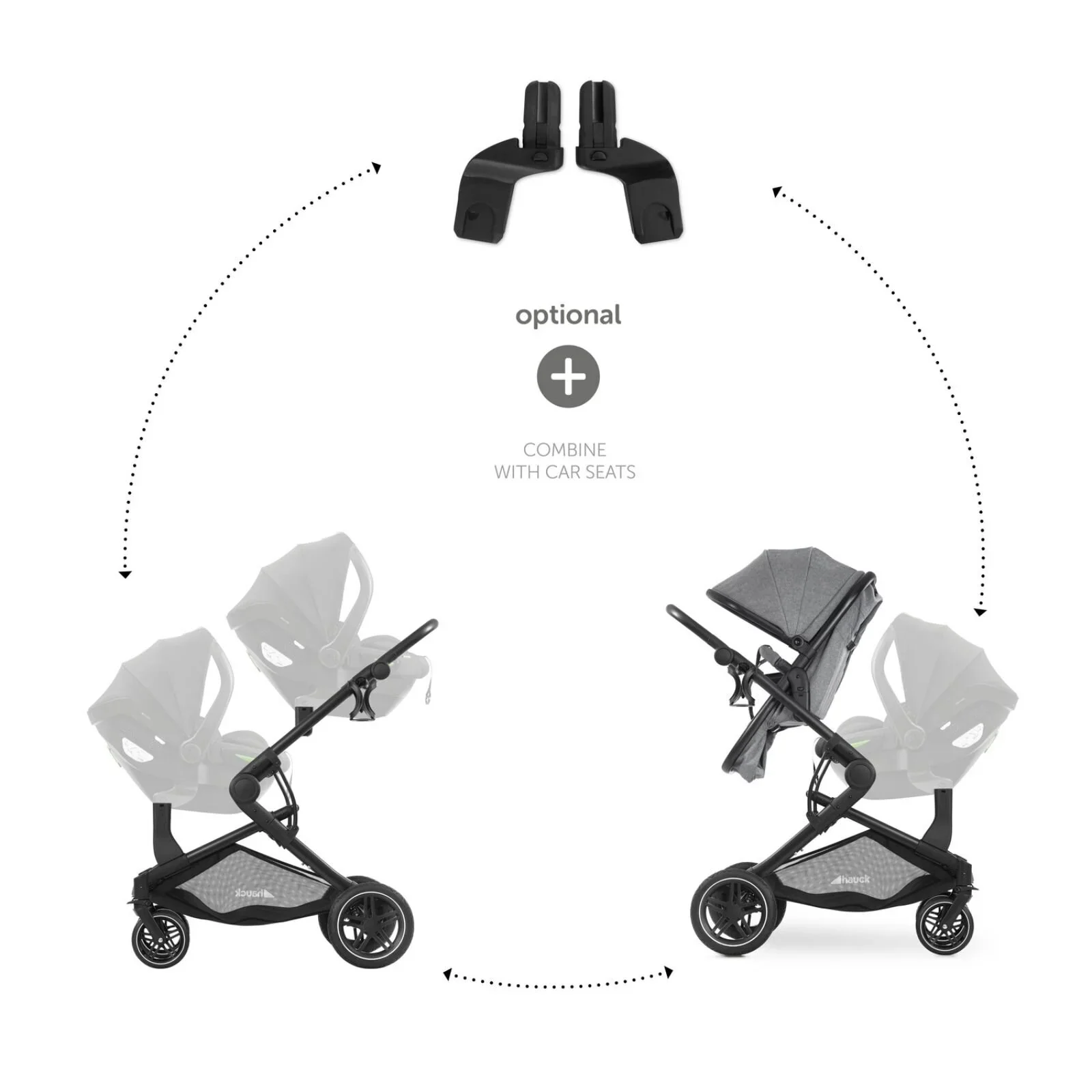 Hauck Atlantic Twin Double Stroller - Grey - Image 14