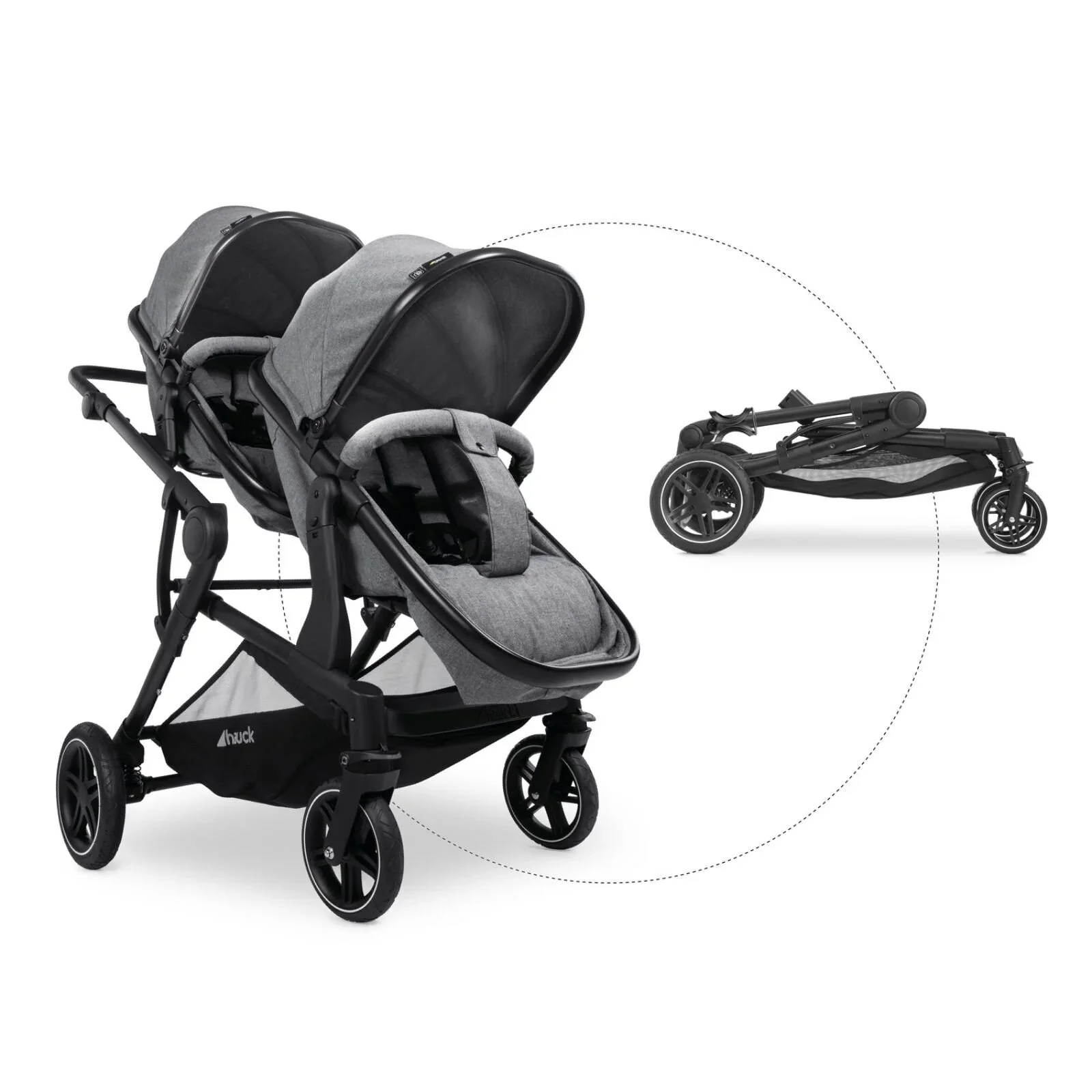 Hauck Atlantic Twin Double Stroller - Grey - Image 6
