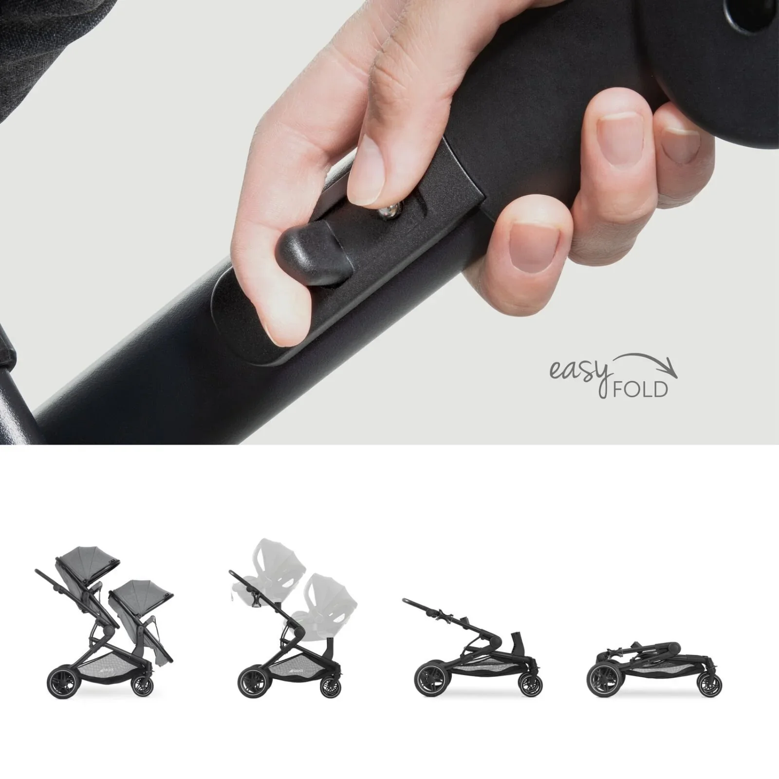 Hauck Atlantic Twin Double Stroller - Grey - Image 7