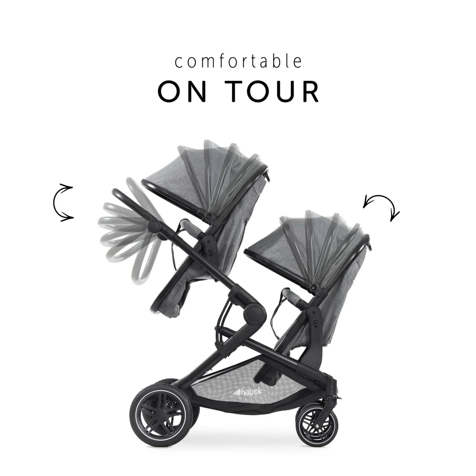 Hauck Atlantic Twin Double Stroller - Grey - Image 8