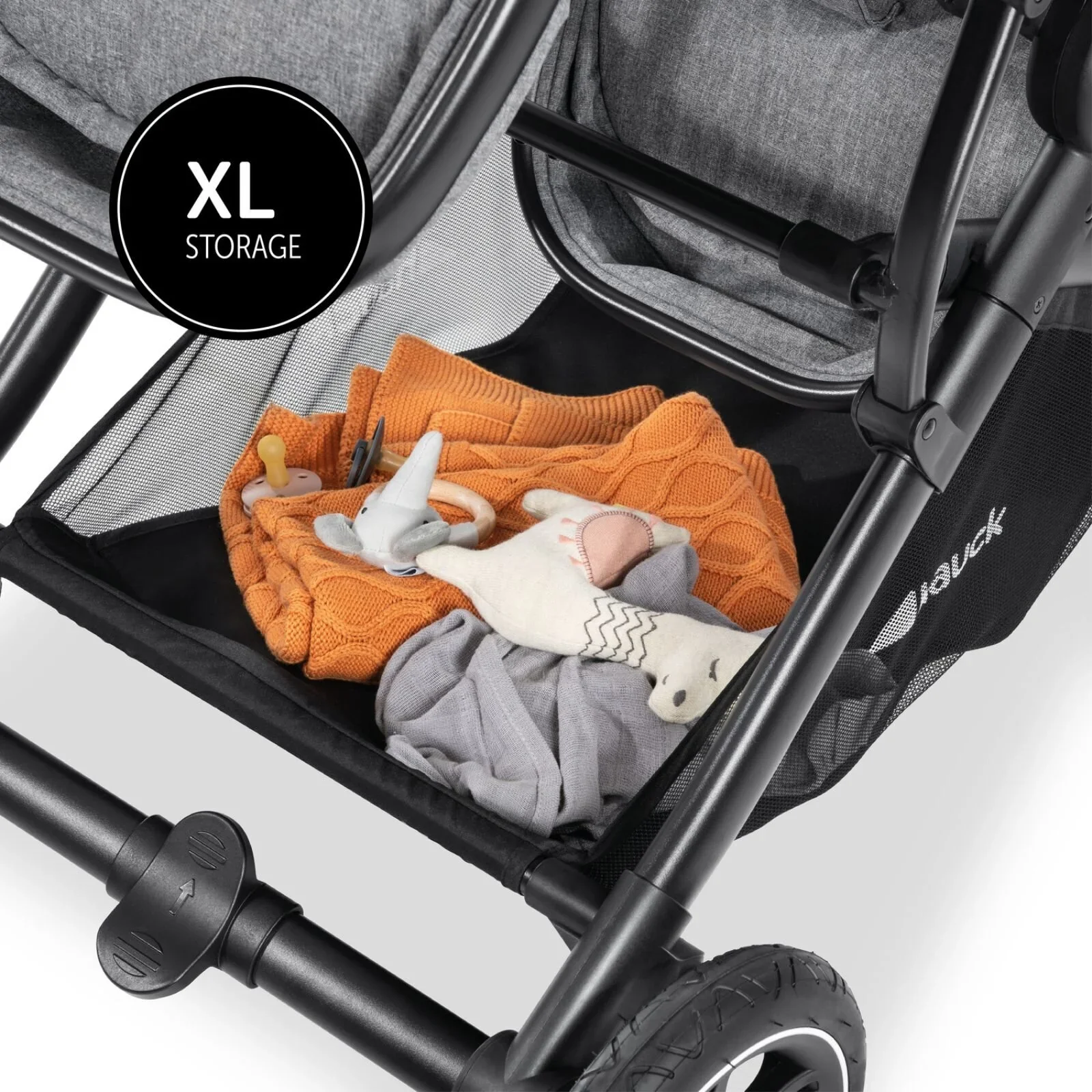 Hauck Atlantic Twin Double Stroller - Grey - Image 9