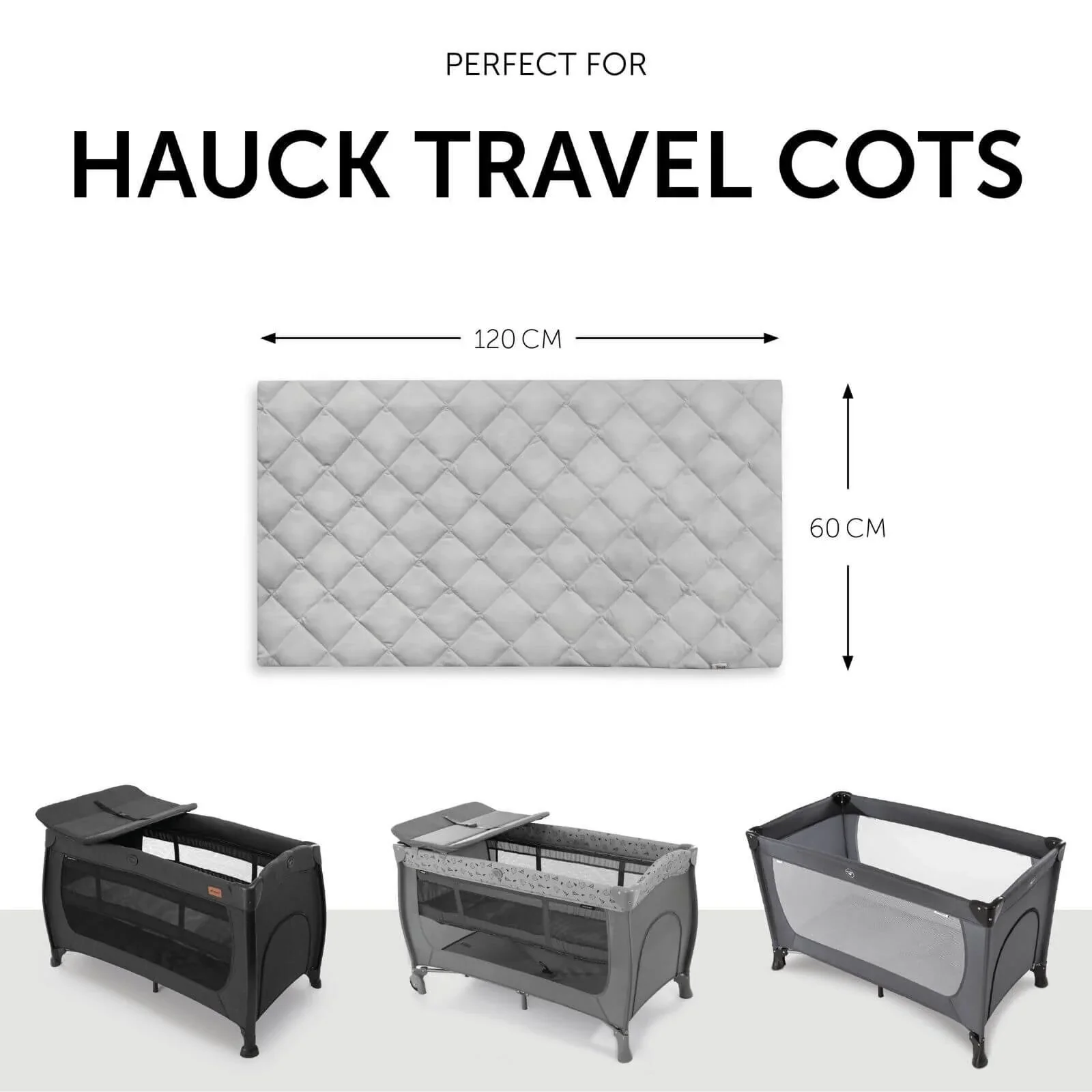 Hauck Bed Me Travel Cot Fitted Sheet 120x60cm - Beige - Image 3