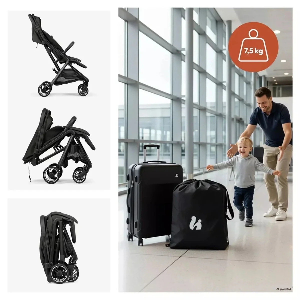 Hauck Fly N Care Stroller - Black - Image 3