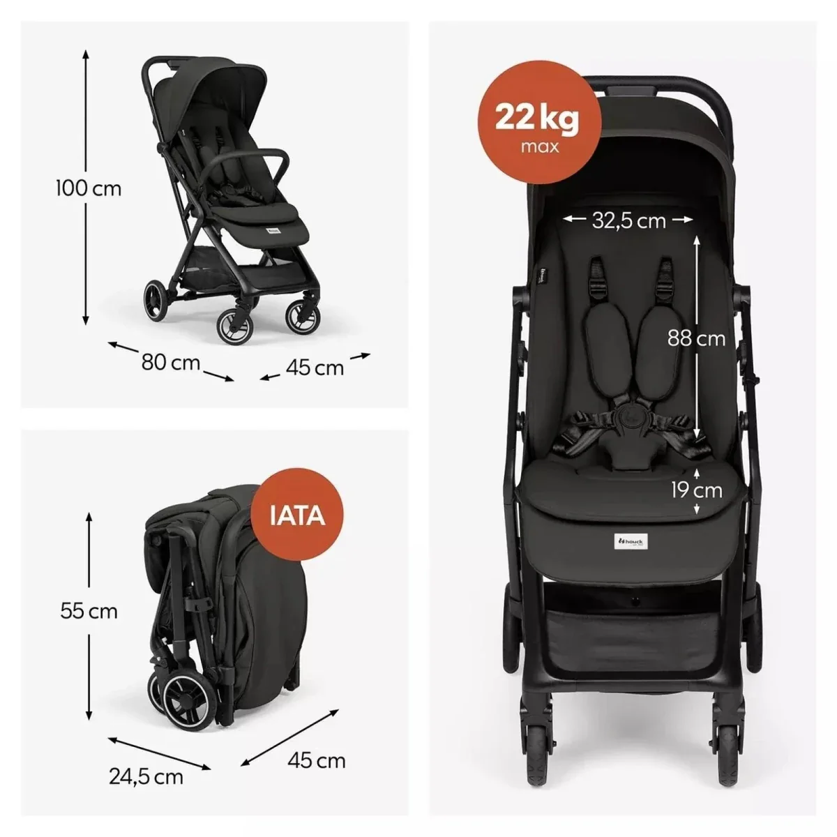 Hauck Fly N Care Stroller - Black - Image 6
