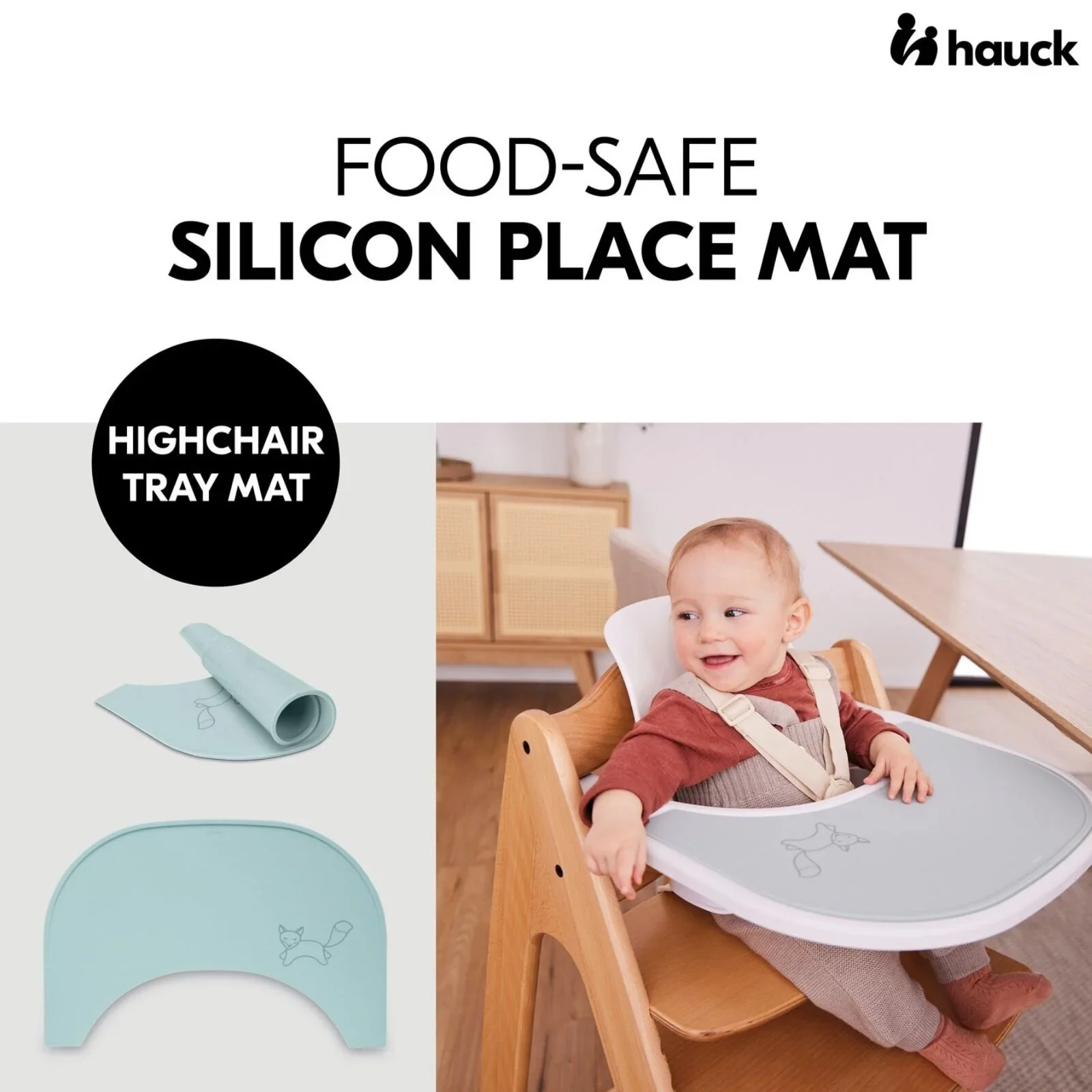 Hauck Highchair Tray Mat - Mint Fox - Image 2