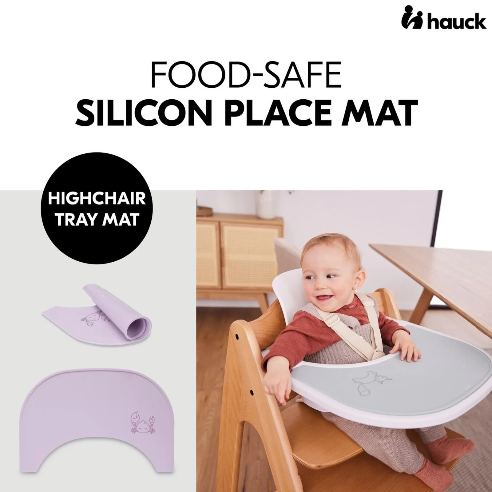Hauck Highchair Tray Mat - Lavender - Image 2