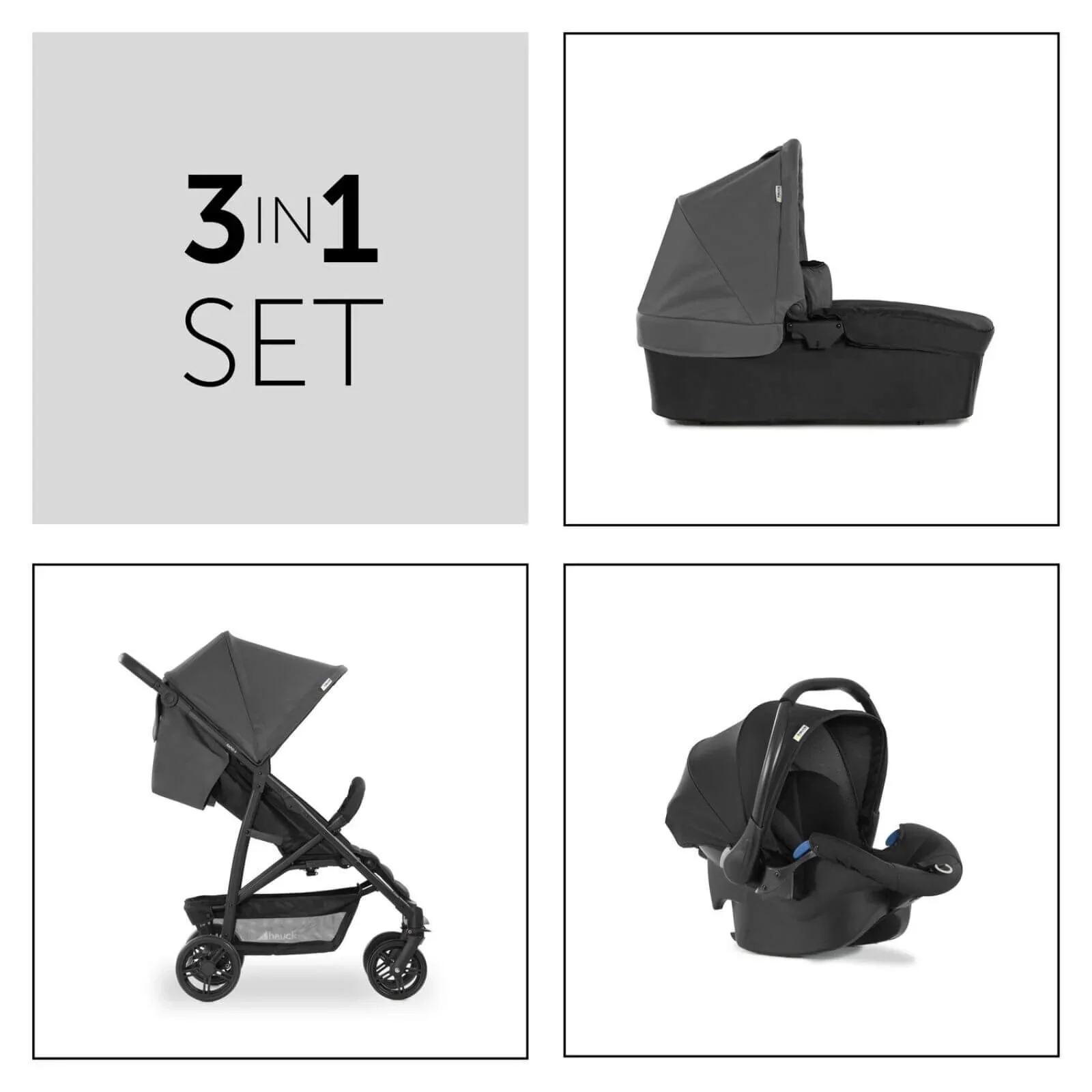 Hauck Rapid 4 Trioset - Grey - Image 3