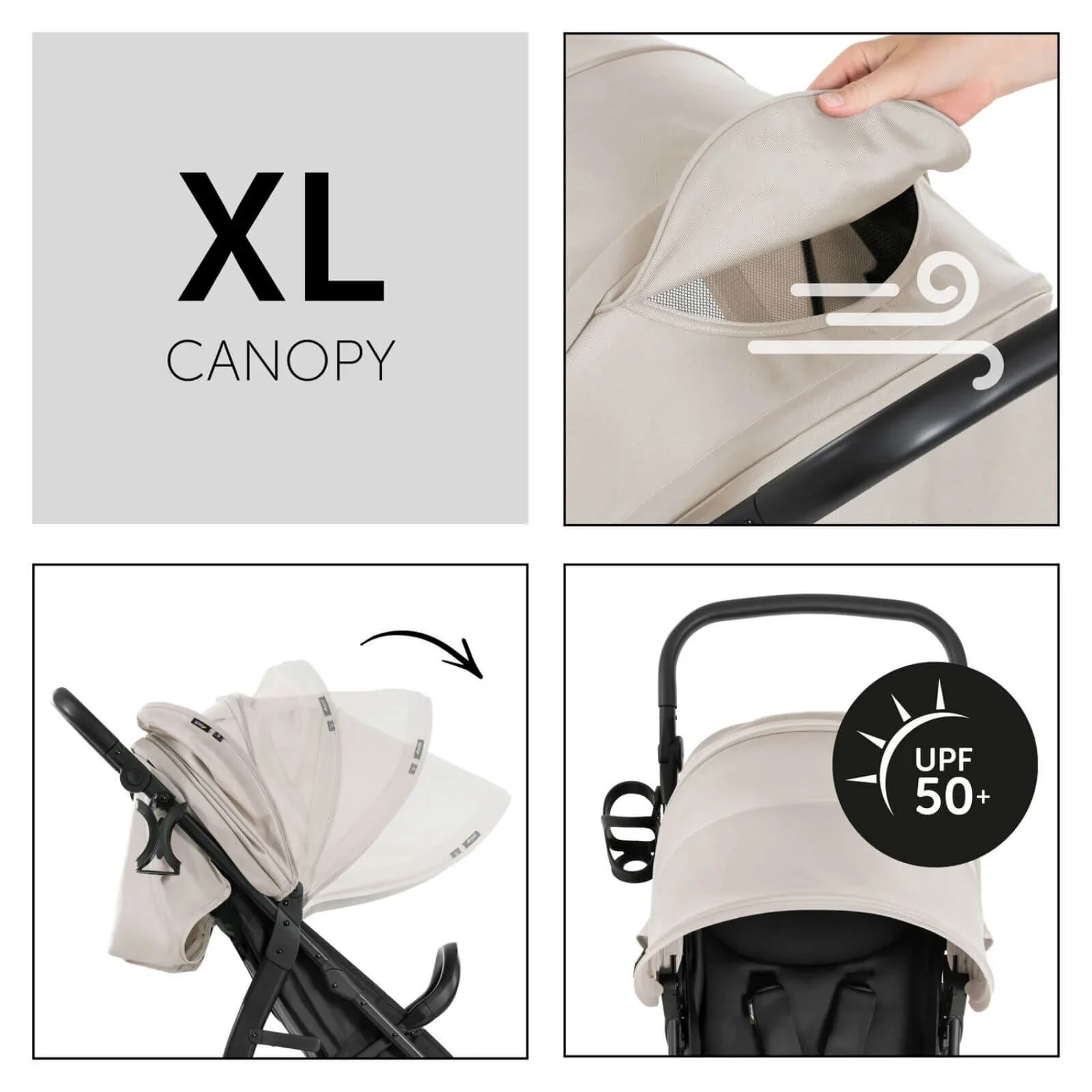 Hauck Rapid 4D Pushchair - Beige - Image 5