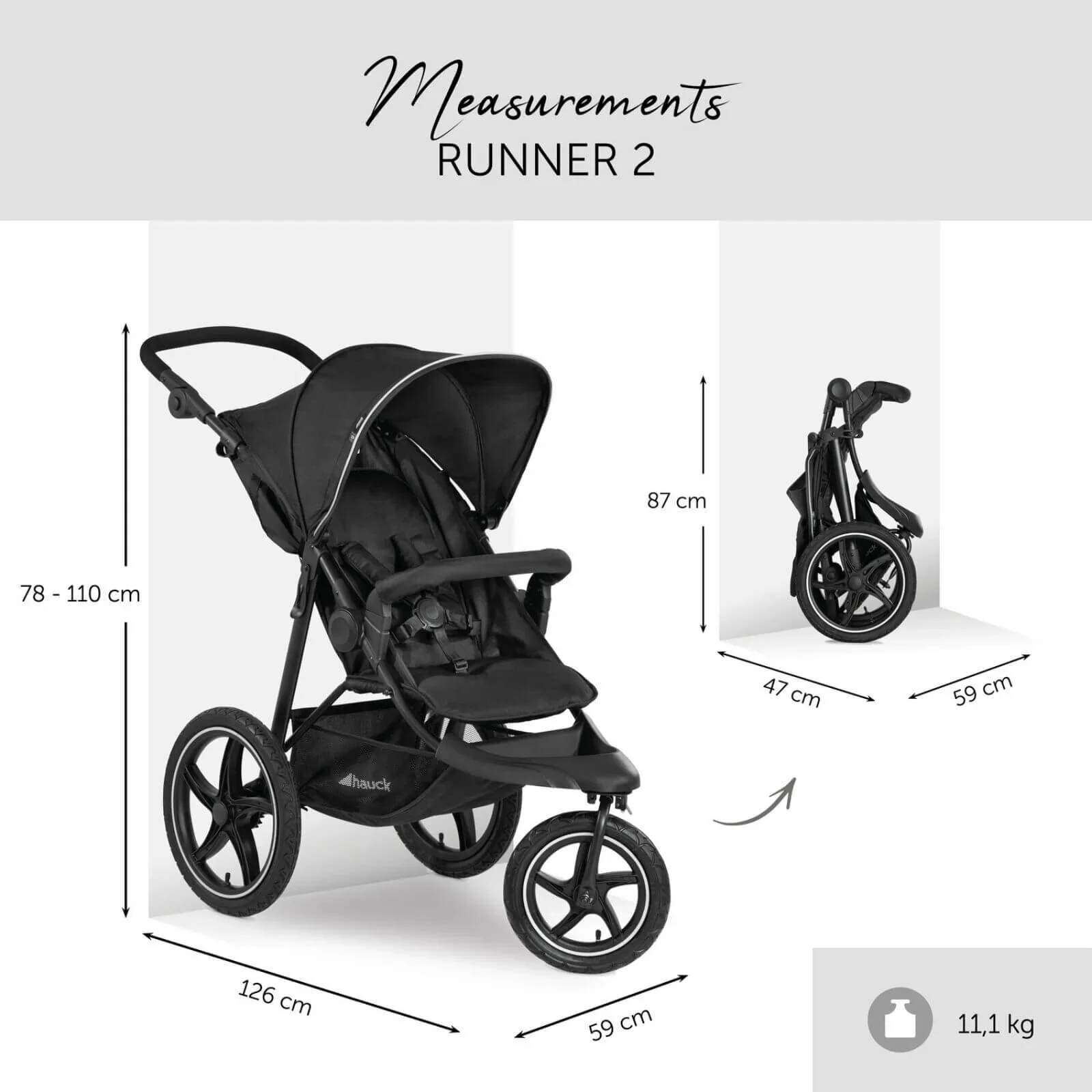Hauck Runner 2 Pushchair - Black - Image 3