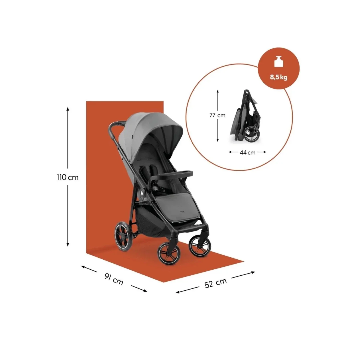 Hauck Shop N Care Stroller - Grey - Image 18