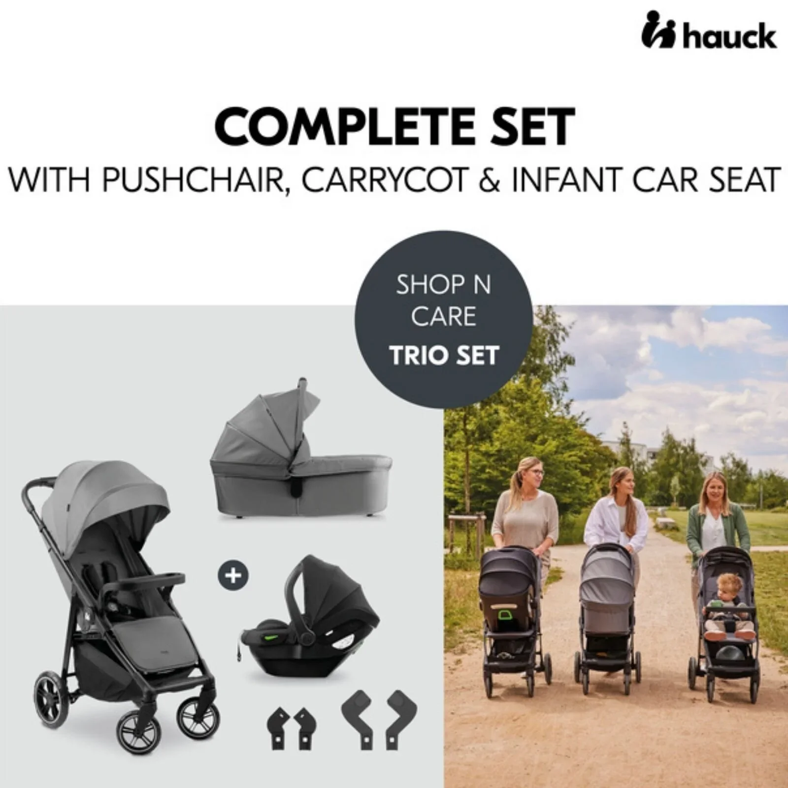 Hauck Shop N Care Trio Set - Grey - Image 2