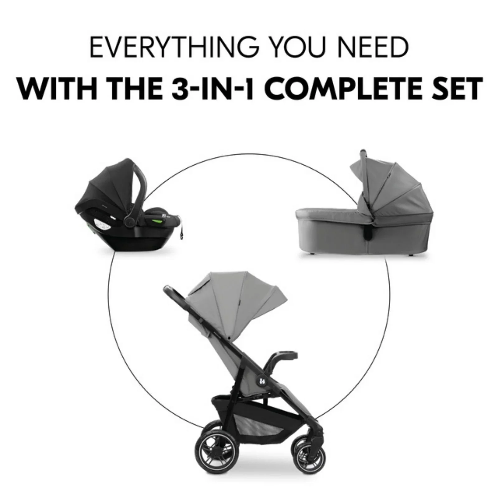 Hauck Shop N Care Trio Set - Grey - Image 3