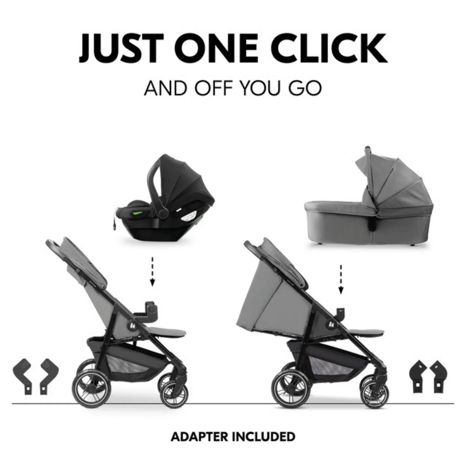 Hauck Shop N Care Trio Set - Grey - Image 4