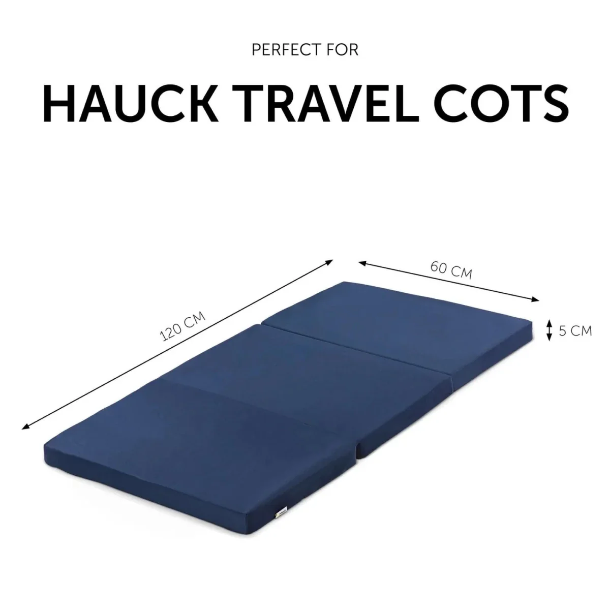 Hauck Sleeper Travel Cot Mattress 120x60cm - Navy - Image 3