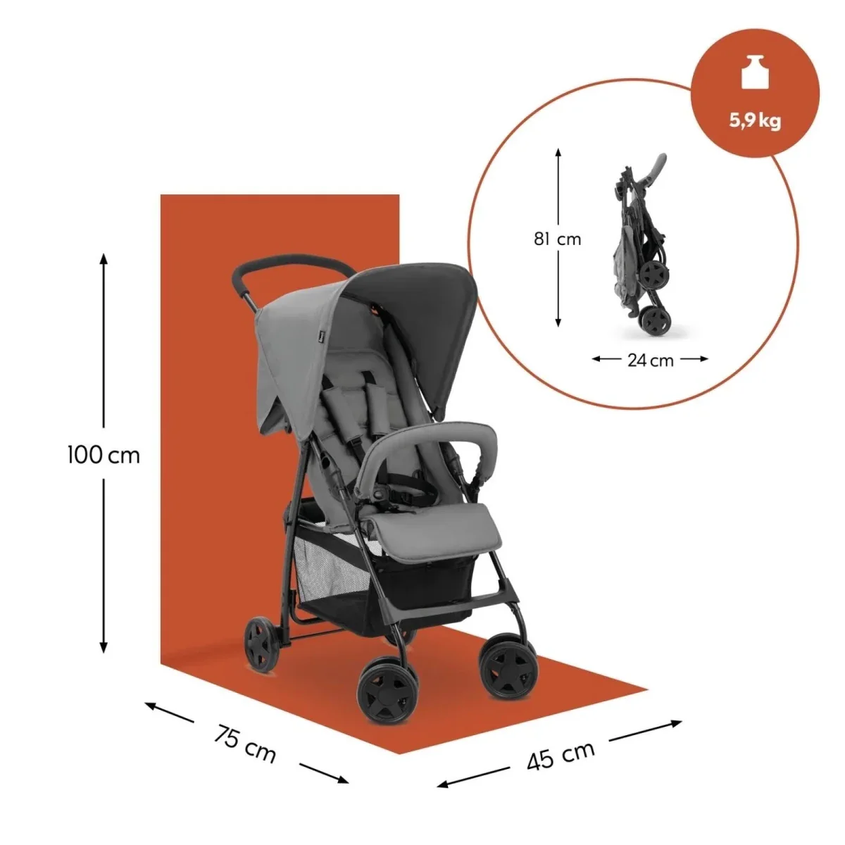 Hauck Sport Stroller - Grey - Image 14
