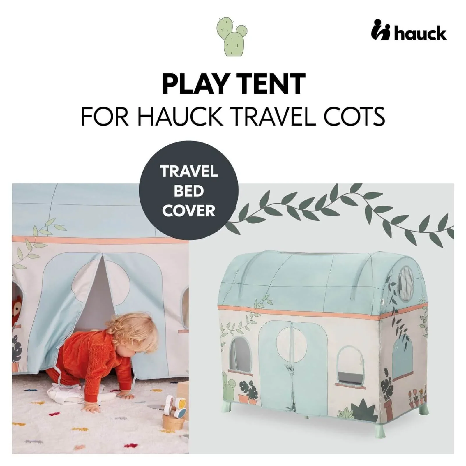 Hauck Travel Cot Cover - Plants - Image 2