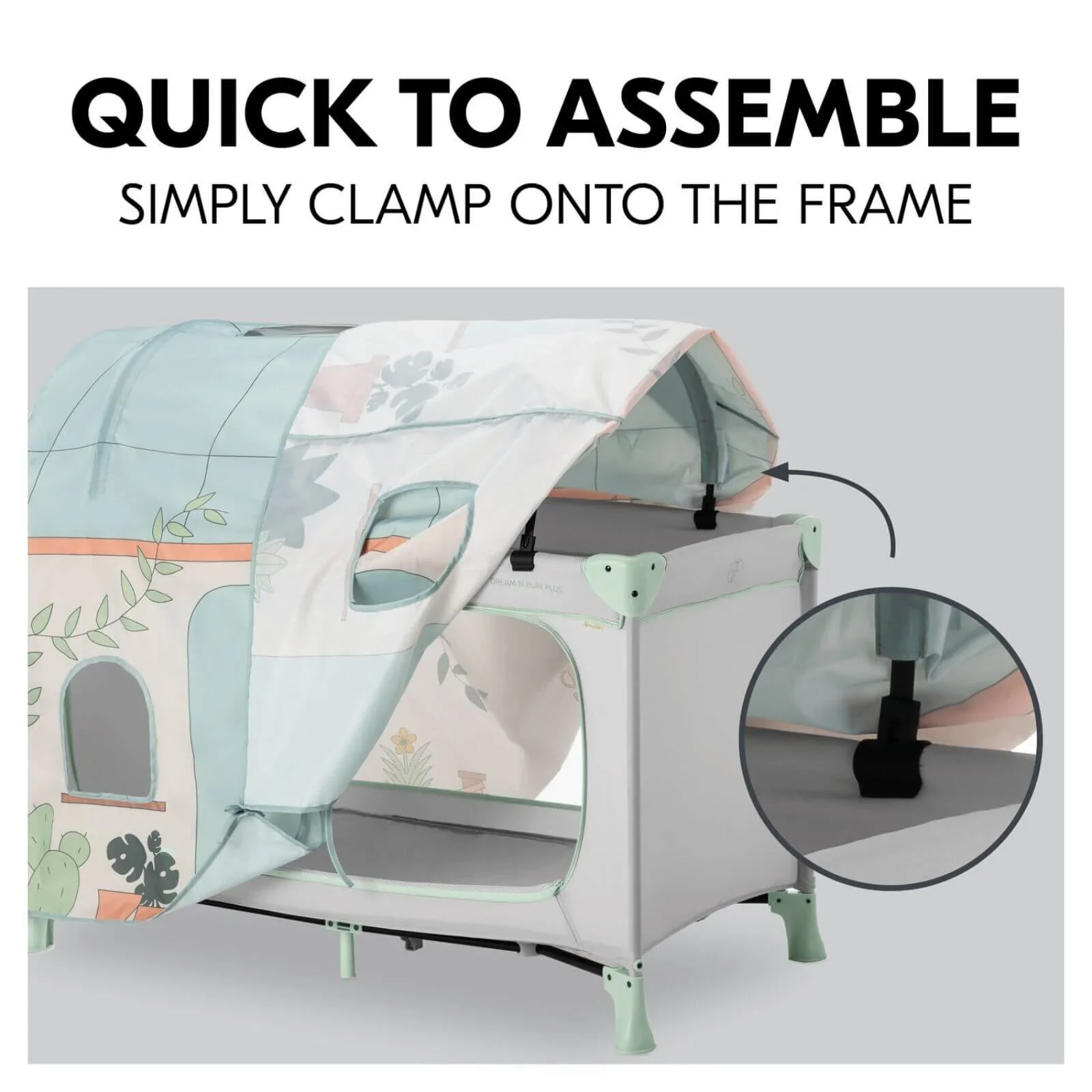 Hauck Travel Cot Cover - Plants - Image 4