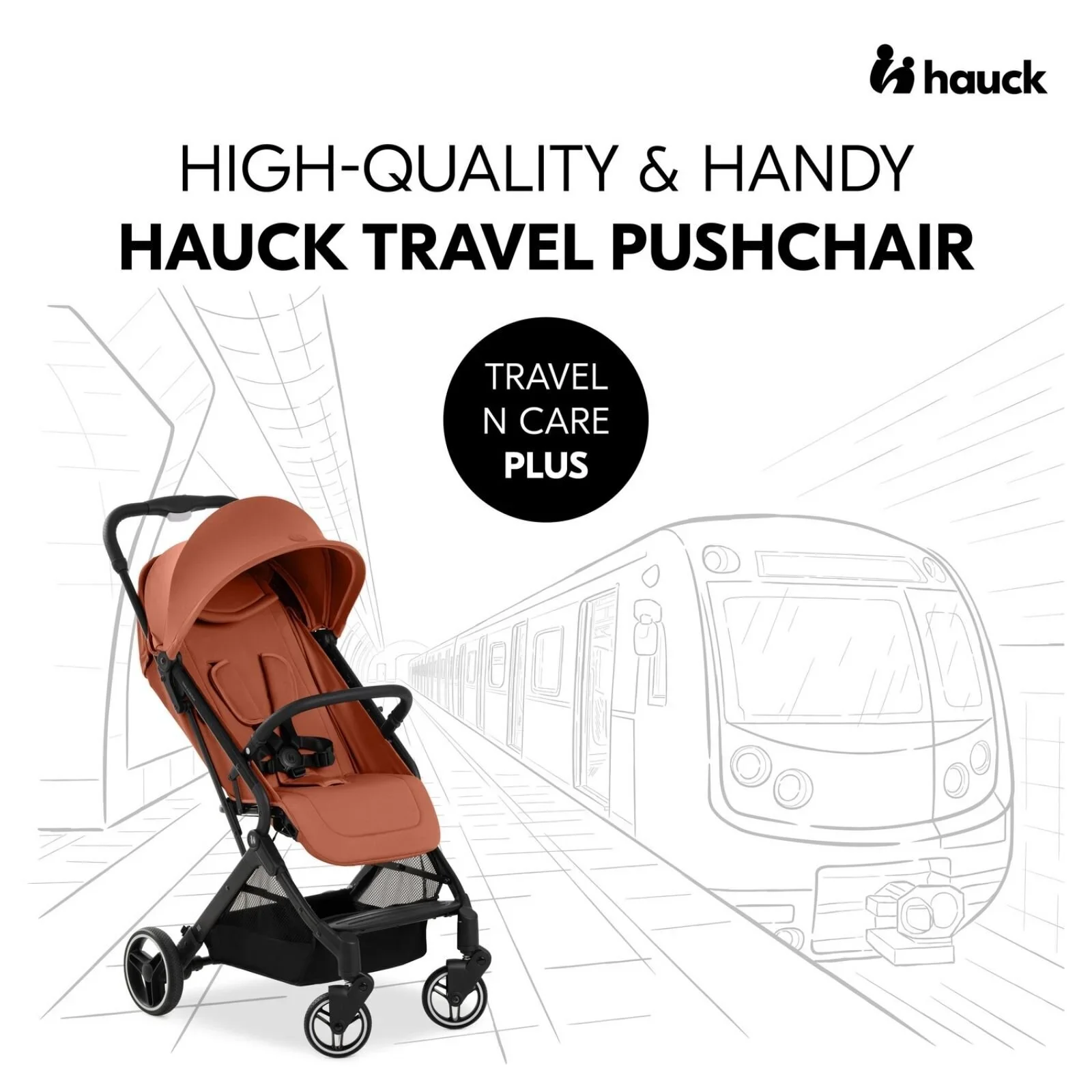 Hauck Travel N Care Plus Stroller - Cork - Image 2