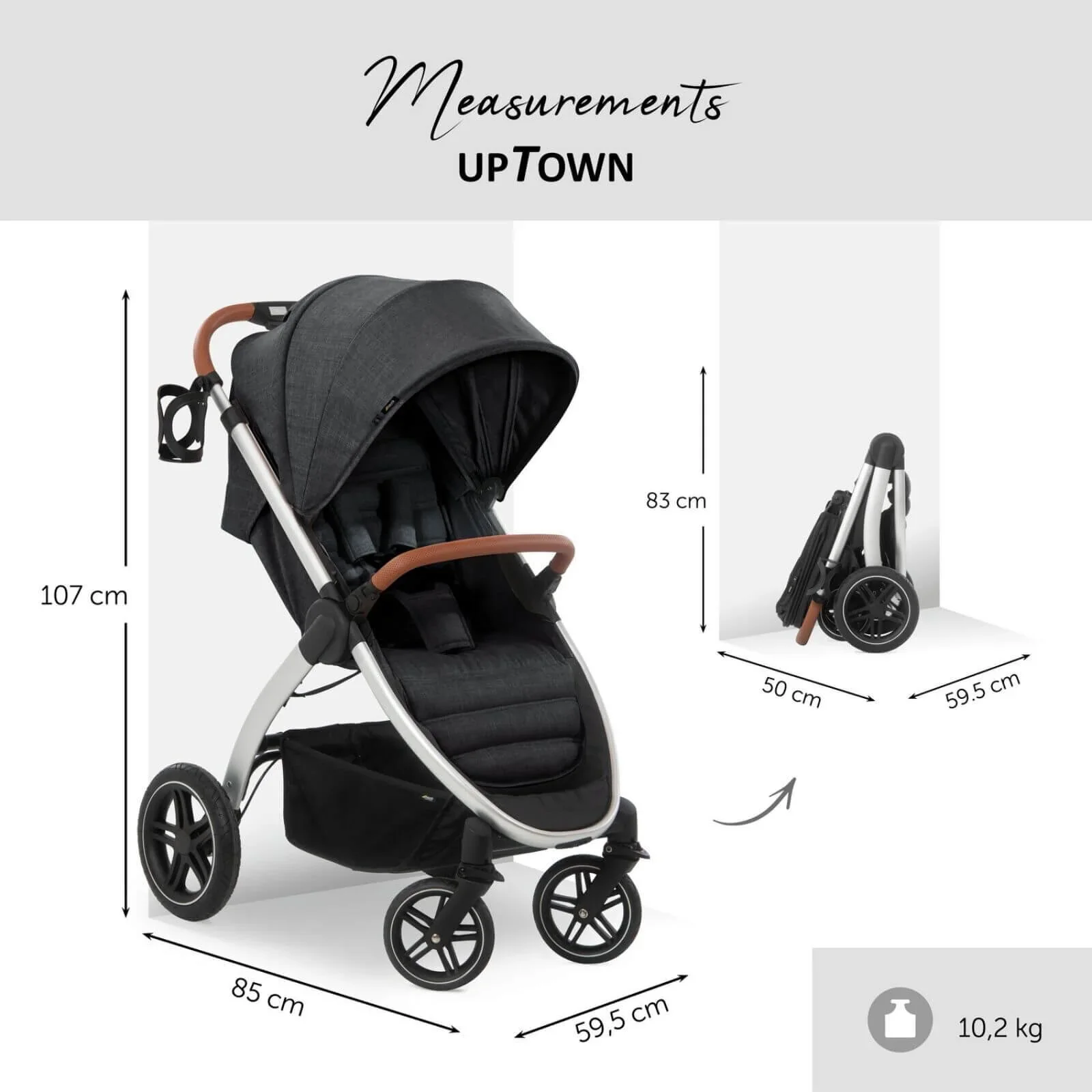 Hauck Uptown Pushchair - Black - Image 12