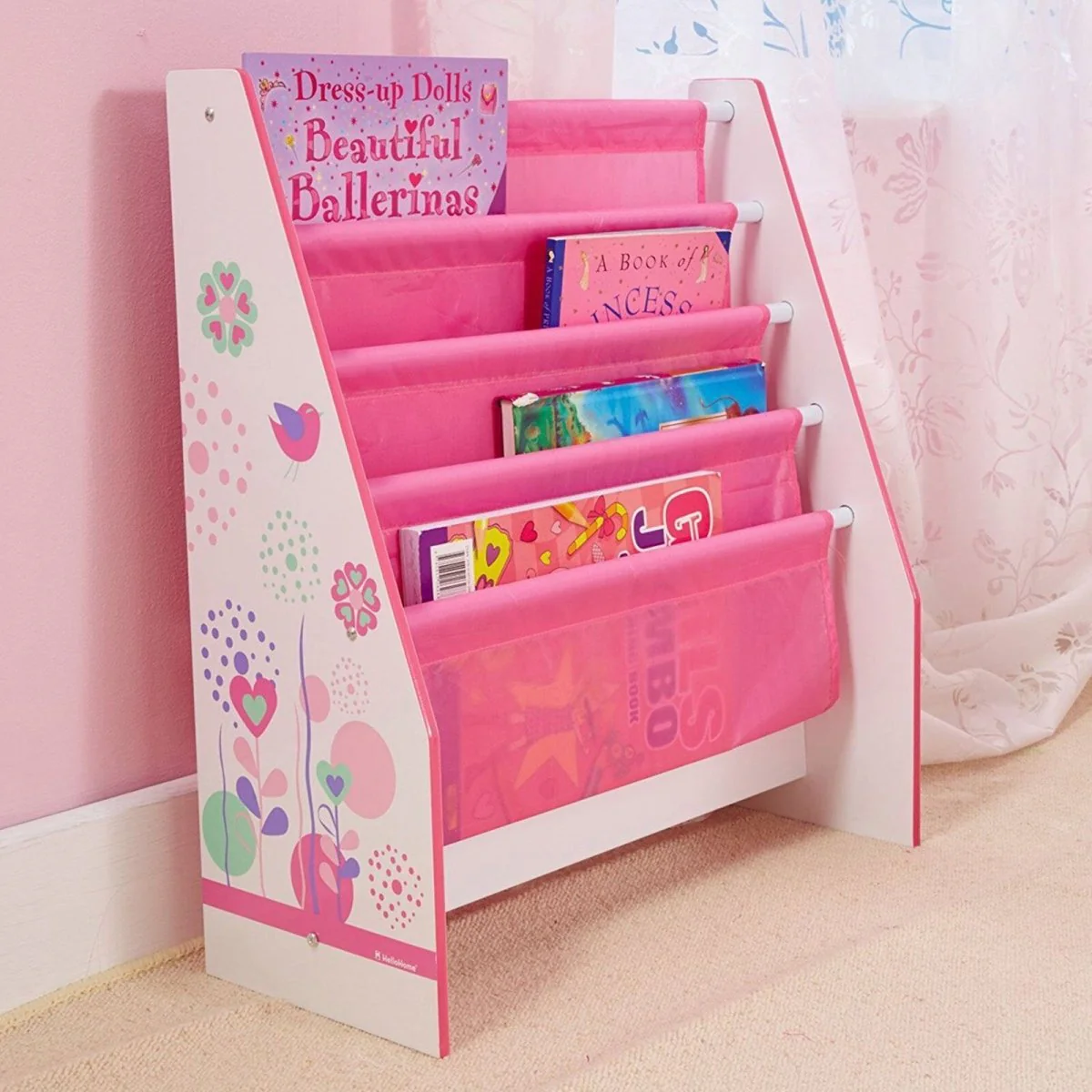 Hello Home Kids Sling Bookcase - Flowers and Birds - Image 4