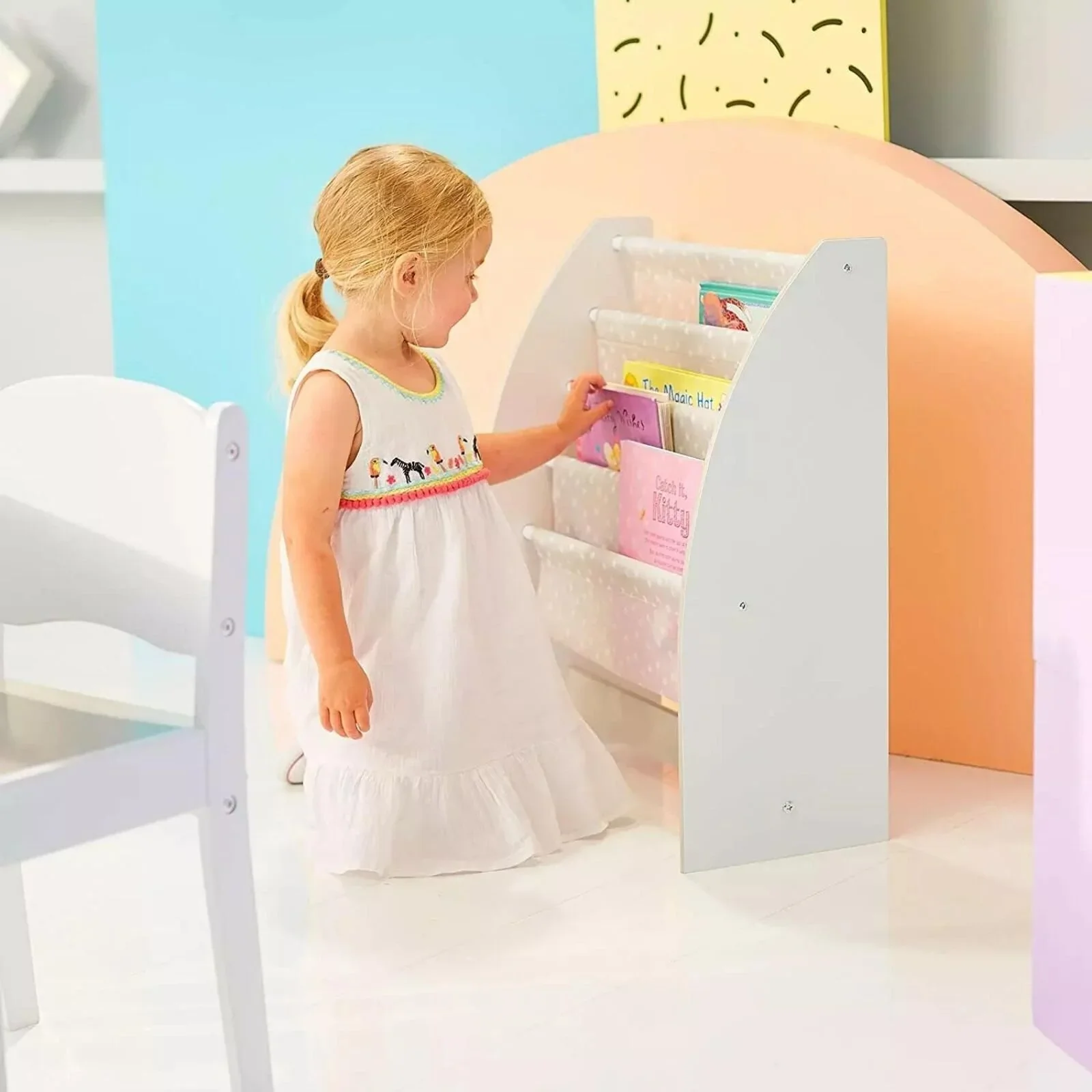 Hello Home Kids Sling Bookcase - White - Image 4