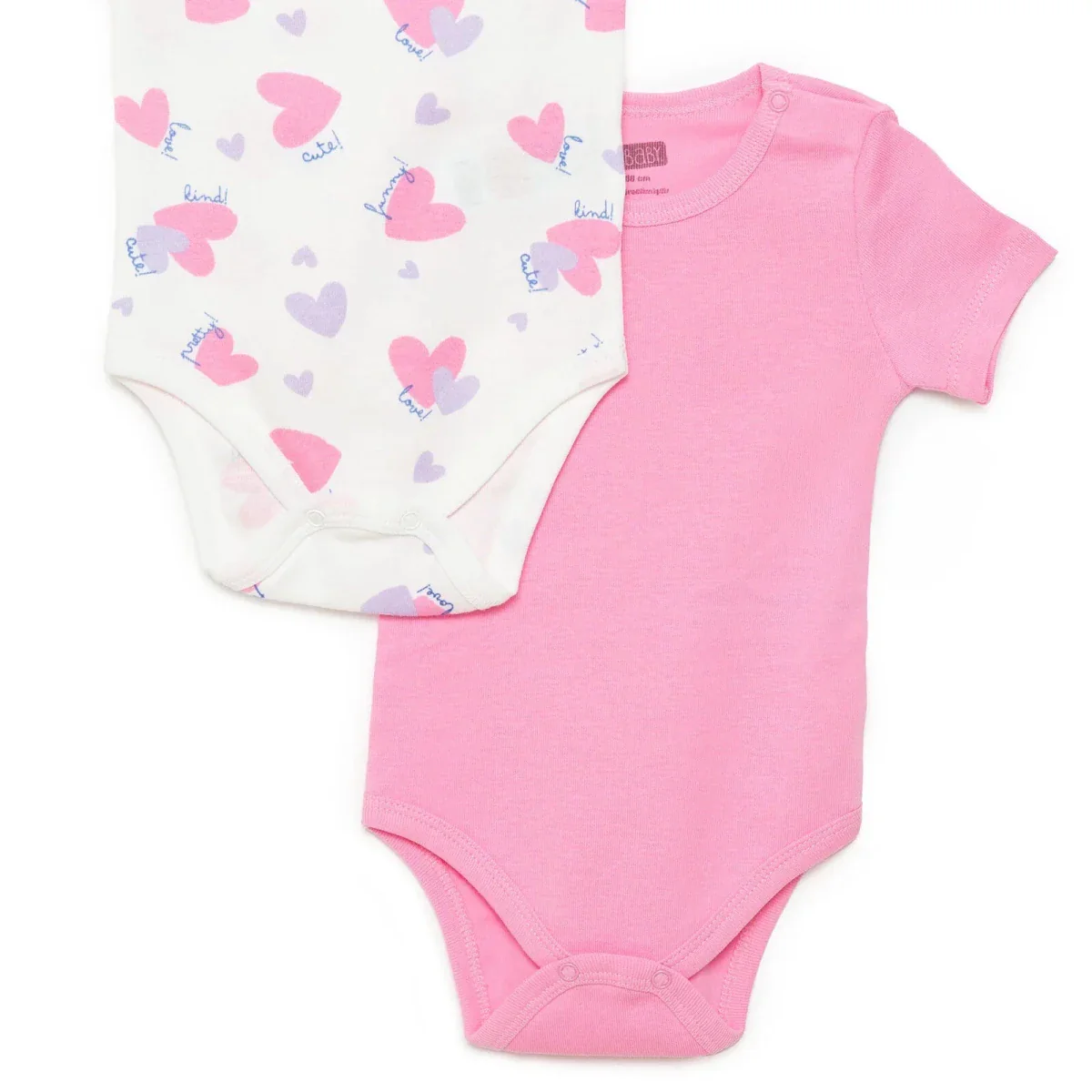 HelloBaby 2-Pack Short Sleeve Bodysuits Girls - Purple - Image 4