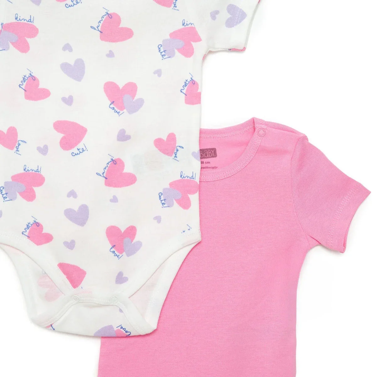HelloBaby 2-Pack Short Sleeve Bodysuits Girls - Purple - Image 5