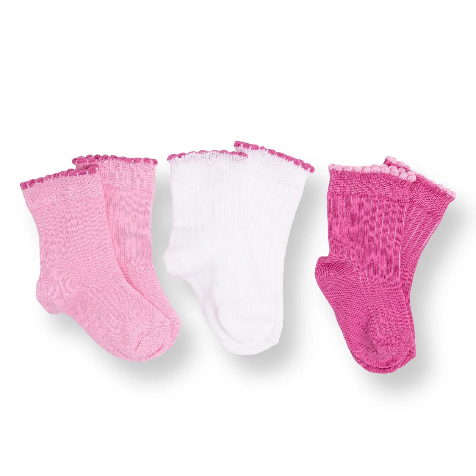 HelloBaby Ankle Socks 3 pcs - Pink - Image 3