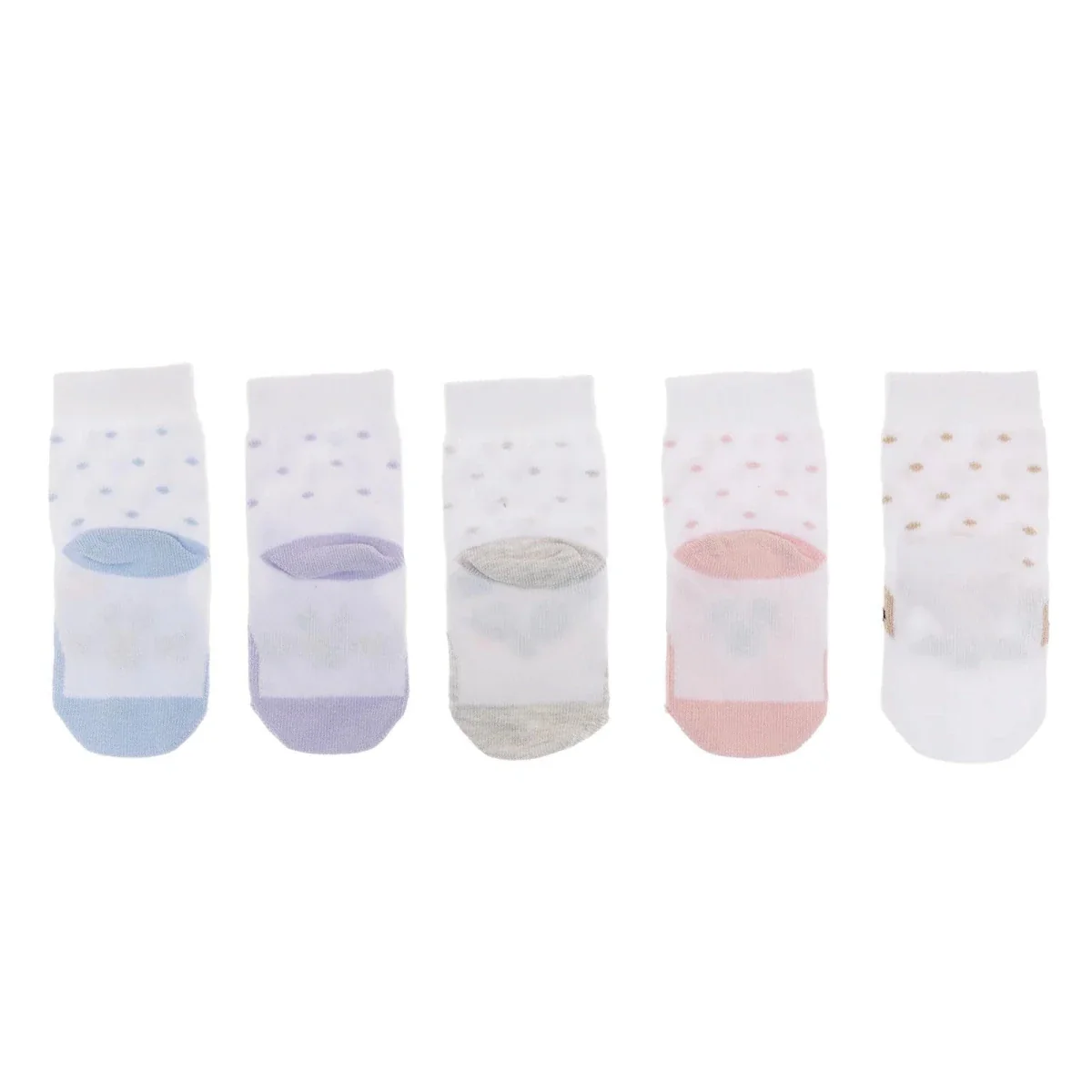 HelloBaby Ankle Socks 5 pcs - White Printed - Image 2