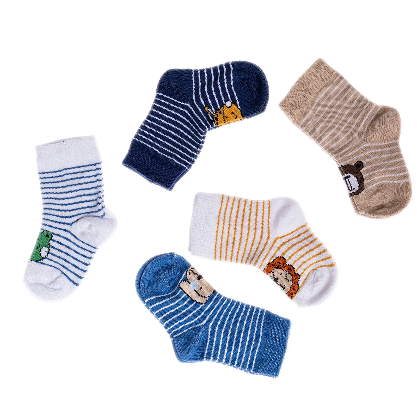 HelloBaby Ankle Socks 5 pcs - Blue Printed - Image 3