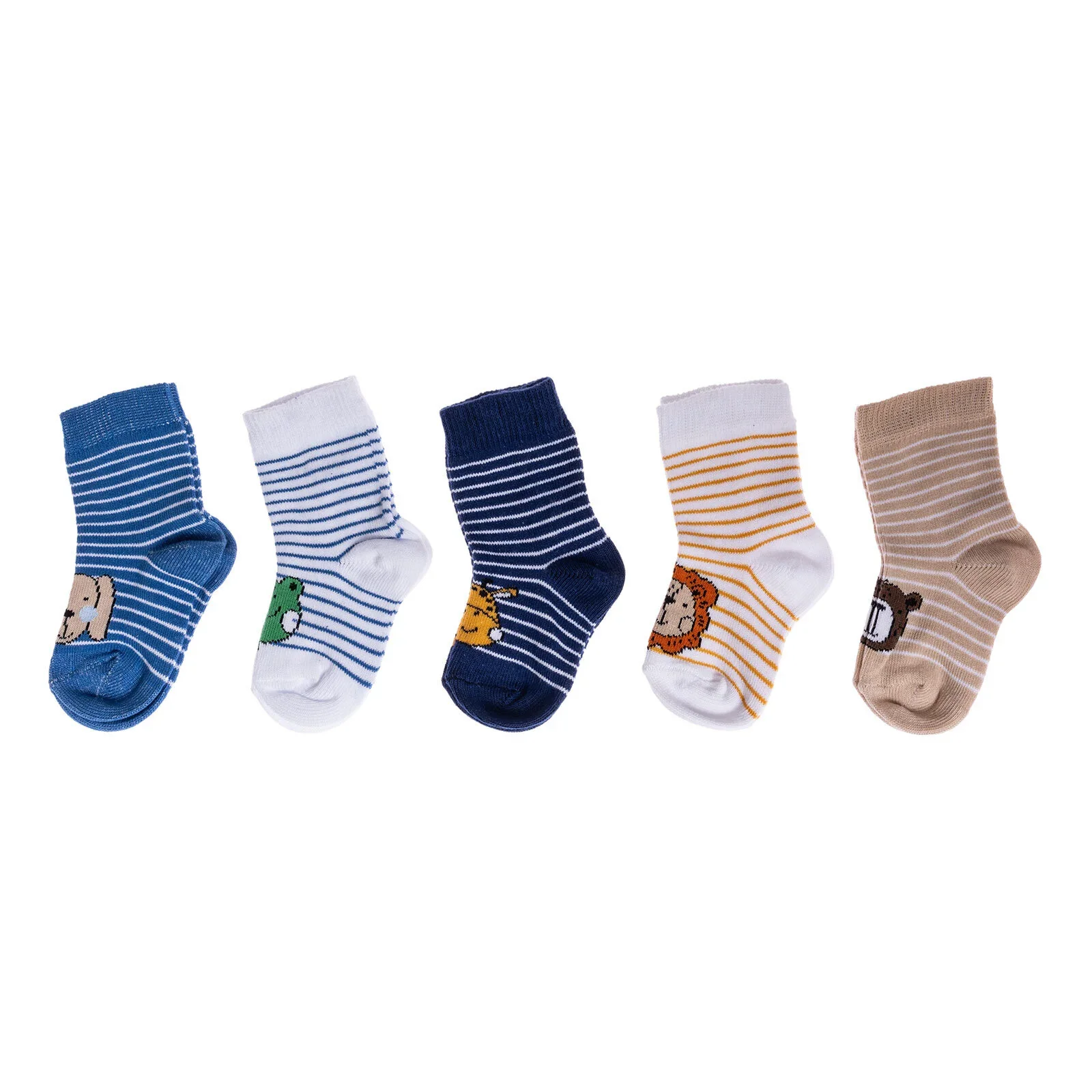 HelloBaby Ankle Socks 5 pcs - Blue Printed - Image 4