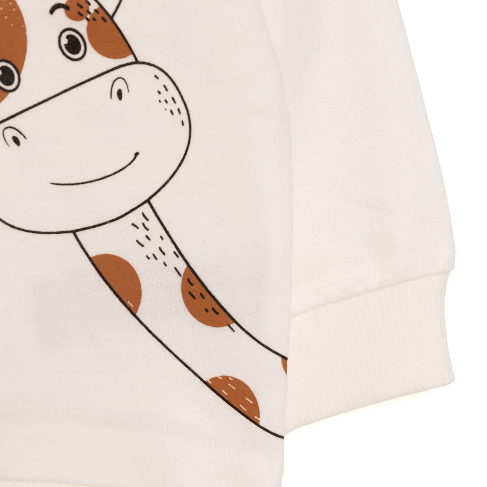 HelloBaby Baby Boy Basic Giraffe Printed Sweatshirt - Ecru - Image 6