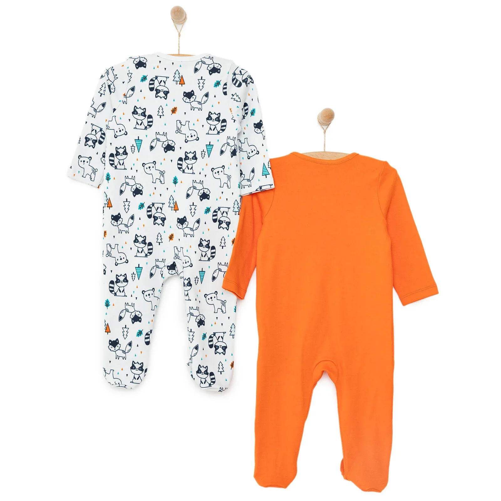 HelloBaby  Baby Boy Footed Newborn Jumpsuit - Light Grey - Image 2