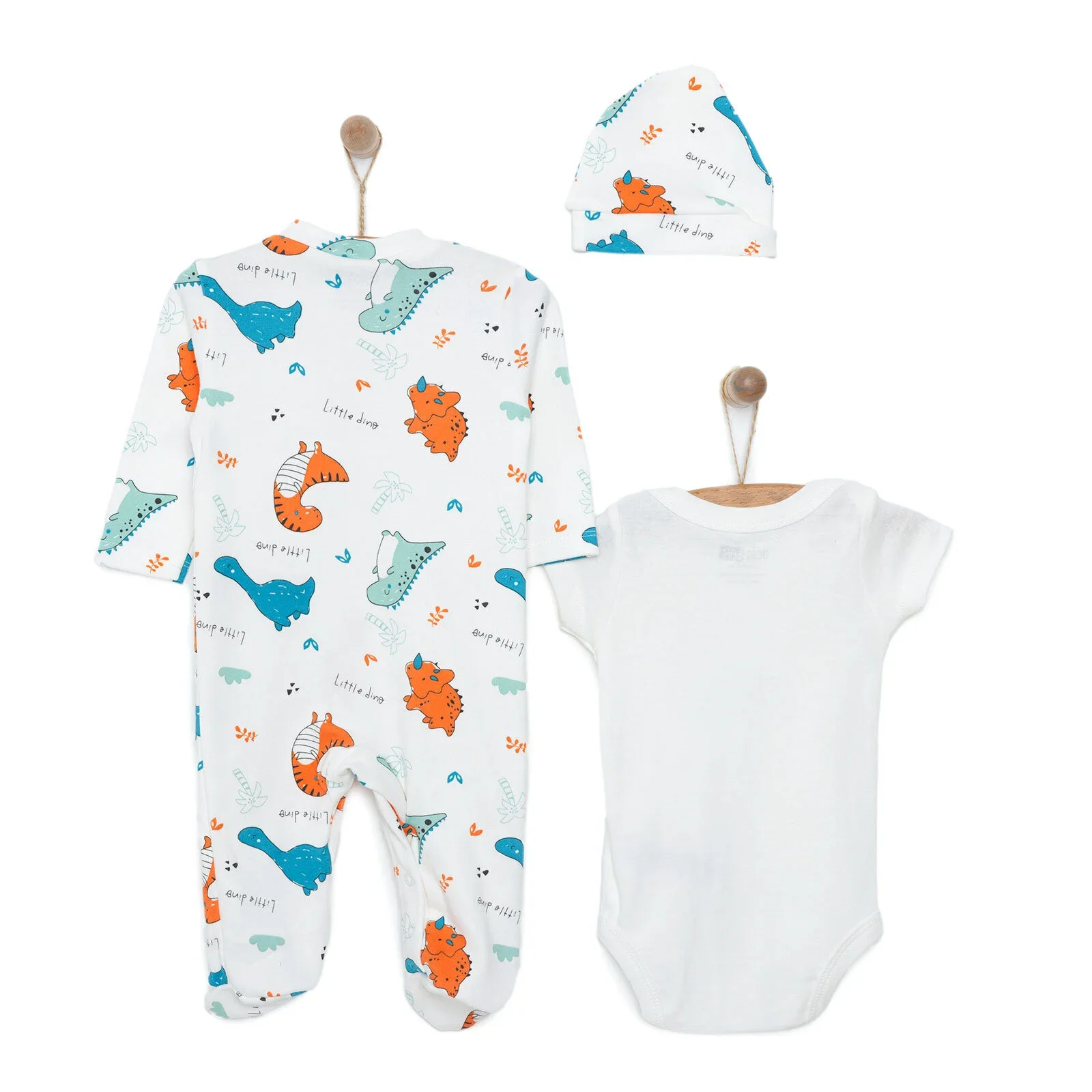 HelloBaby Baby Boy Jumpsuit-Body-Hat - Ecru - Image 2